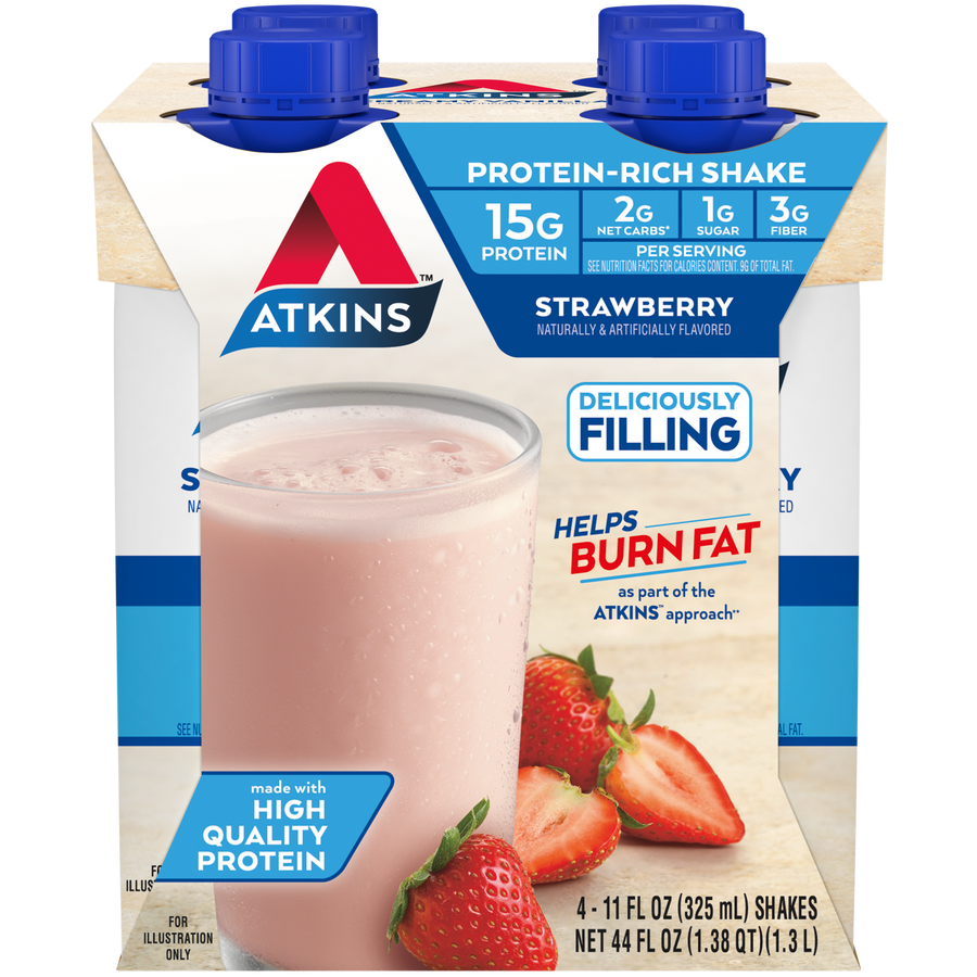 Atkins RTD Protein Shake Strawberry (Pack of 4)