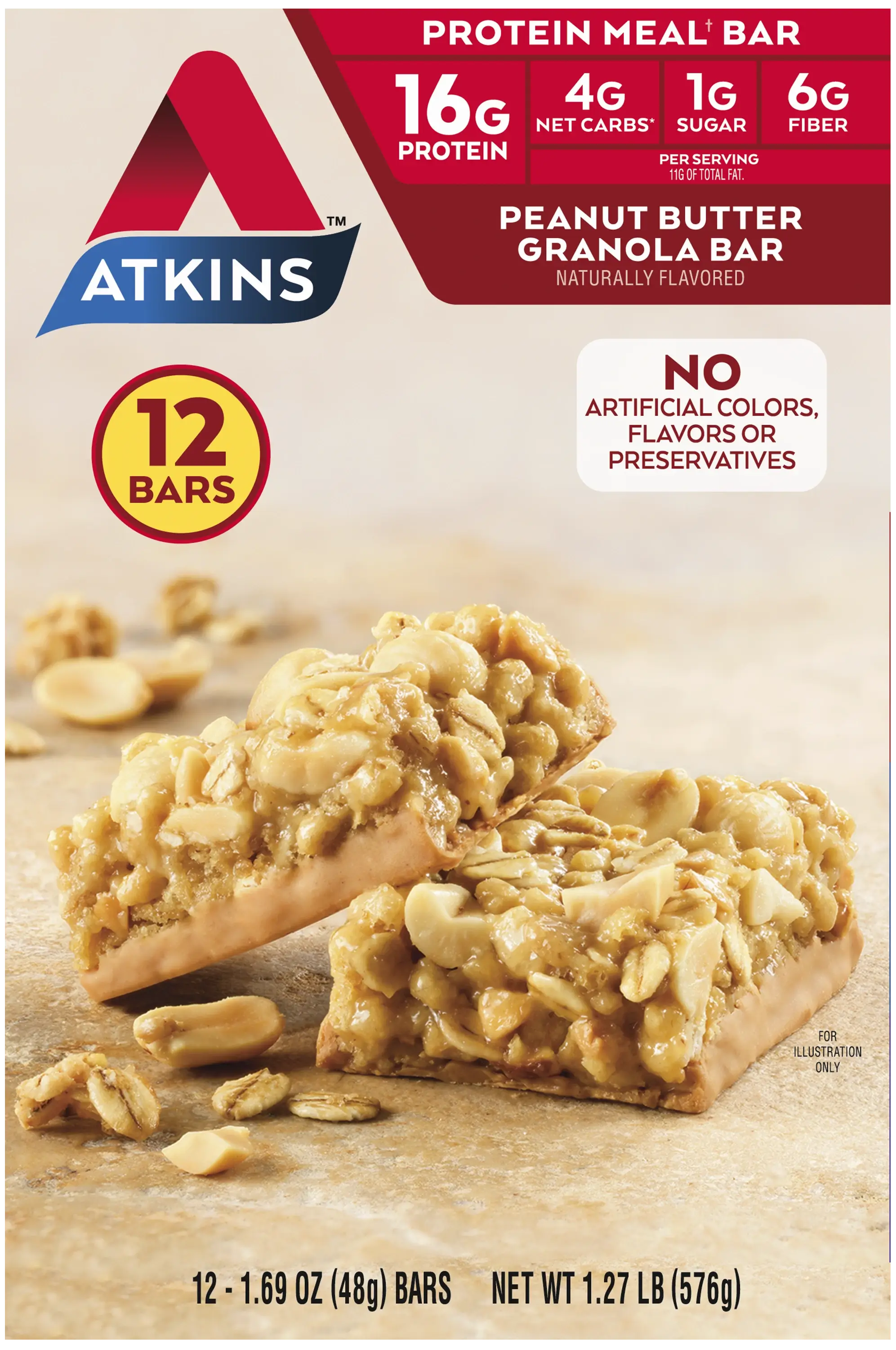 Atkins Peanut Butter Granola Bar – 12 Pack