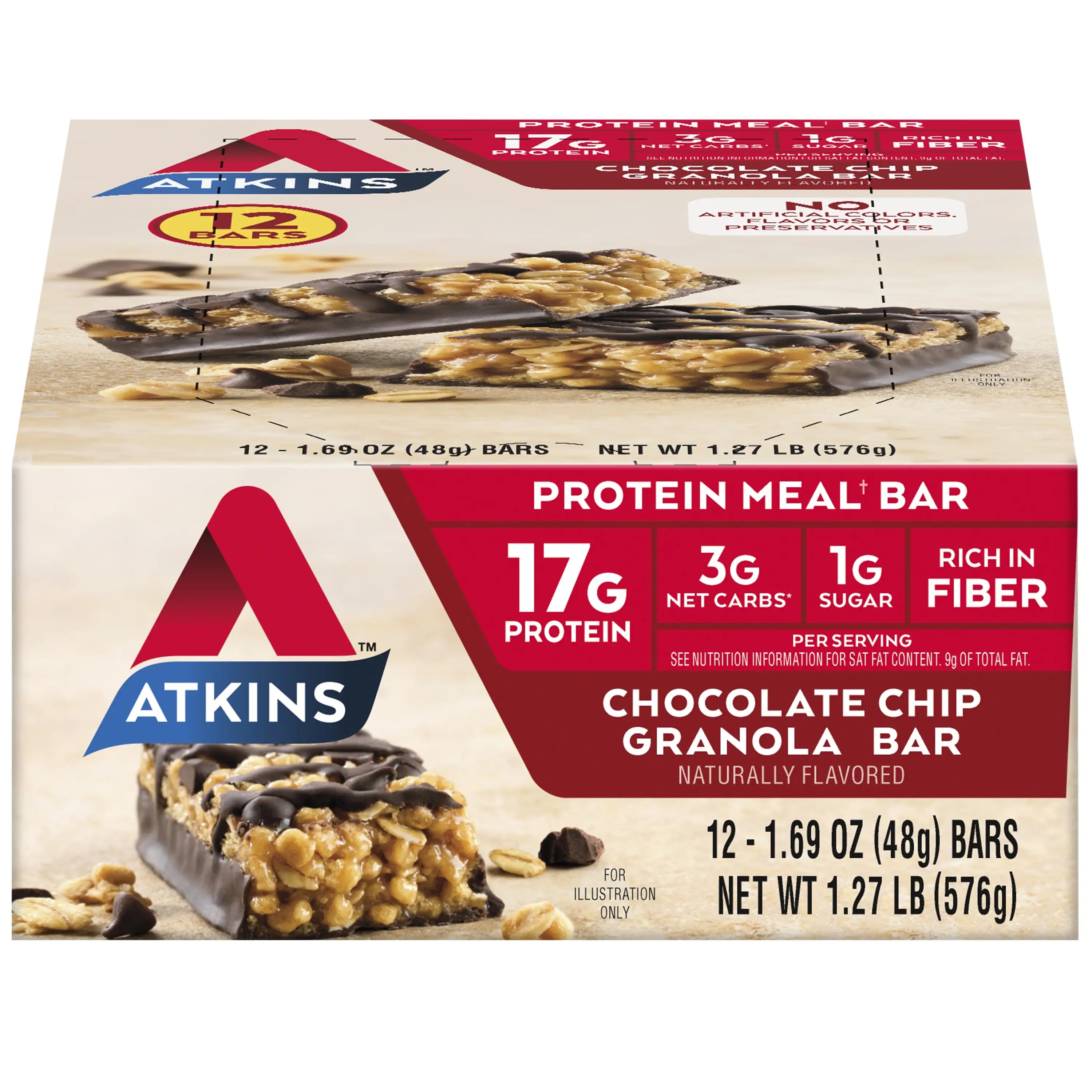 Atkins Chocolate Chip Granola Bar – 12 Pack