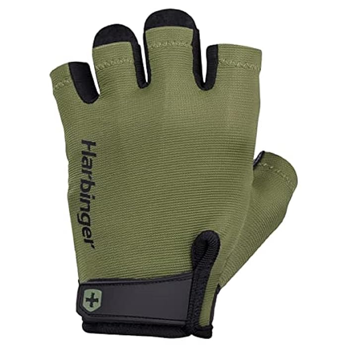 Harbinger Power Gloves 2.0 Unisex for Weightlifting, Training, Fitness, and Gym Workouts - Green