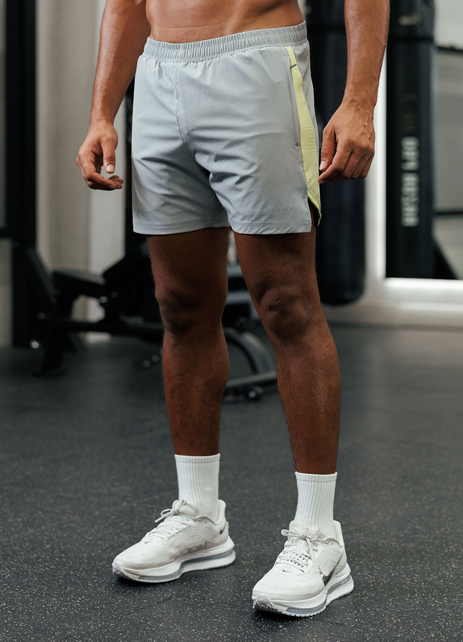 Gym King Geometric Knit Short - Urban Grey/Limelight