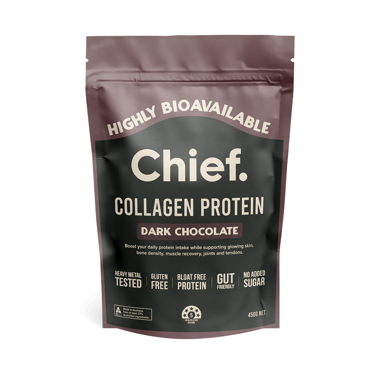 Chief Grass-fed Collagen Protein Powder - Dark Chocolate (30 serves)