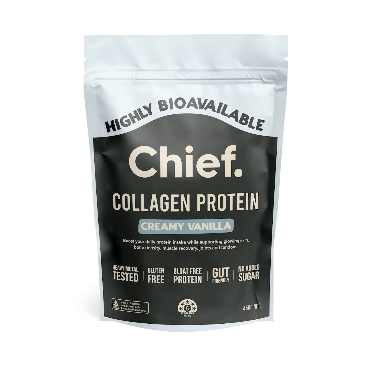 Chief Grass-fed Collagen Protein Powder - Creamy Vanilla (30 serves)