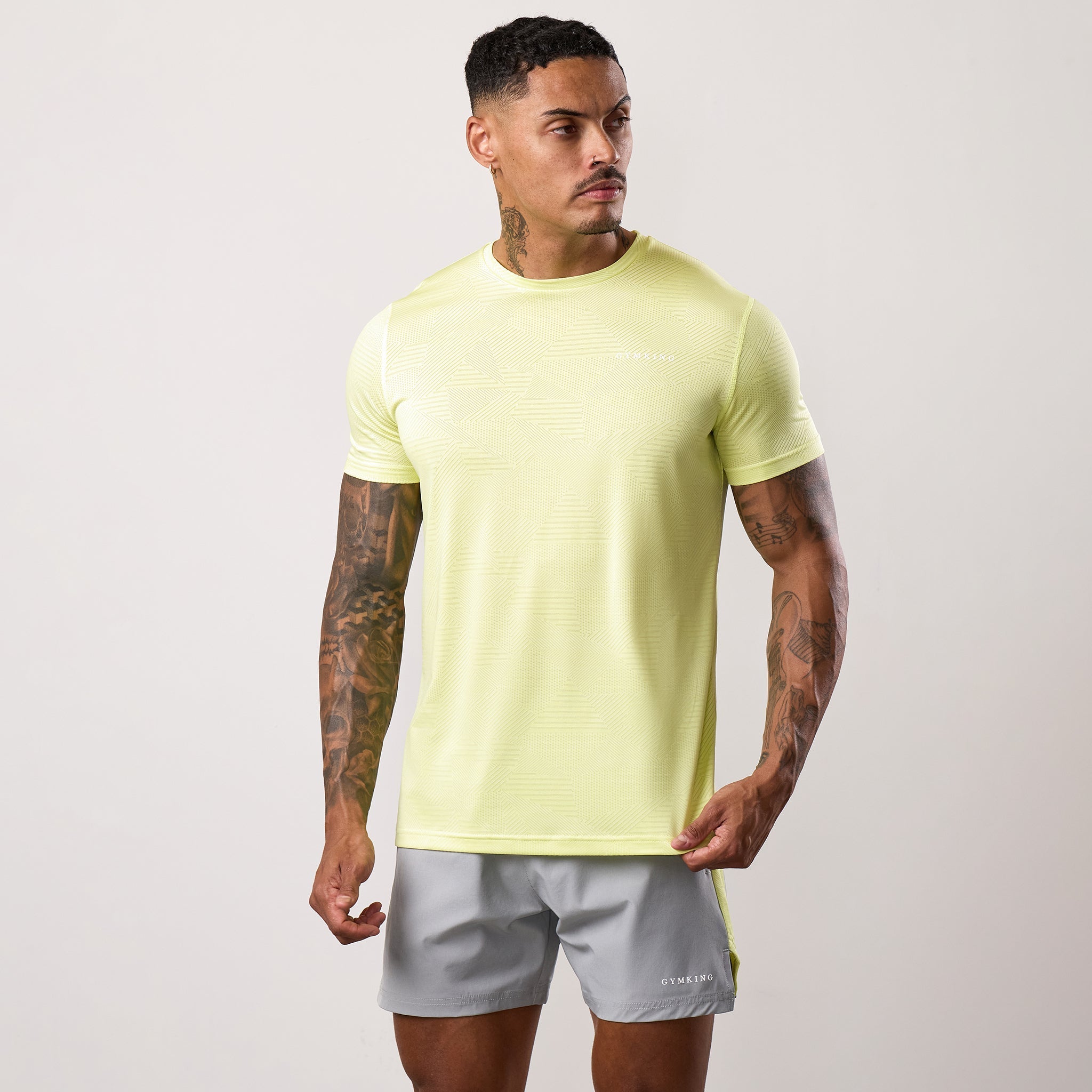 Gym King Geometric Knit Tee - Limelight