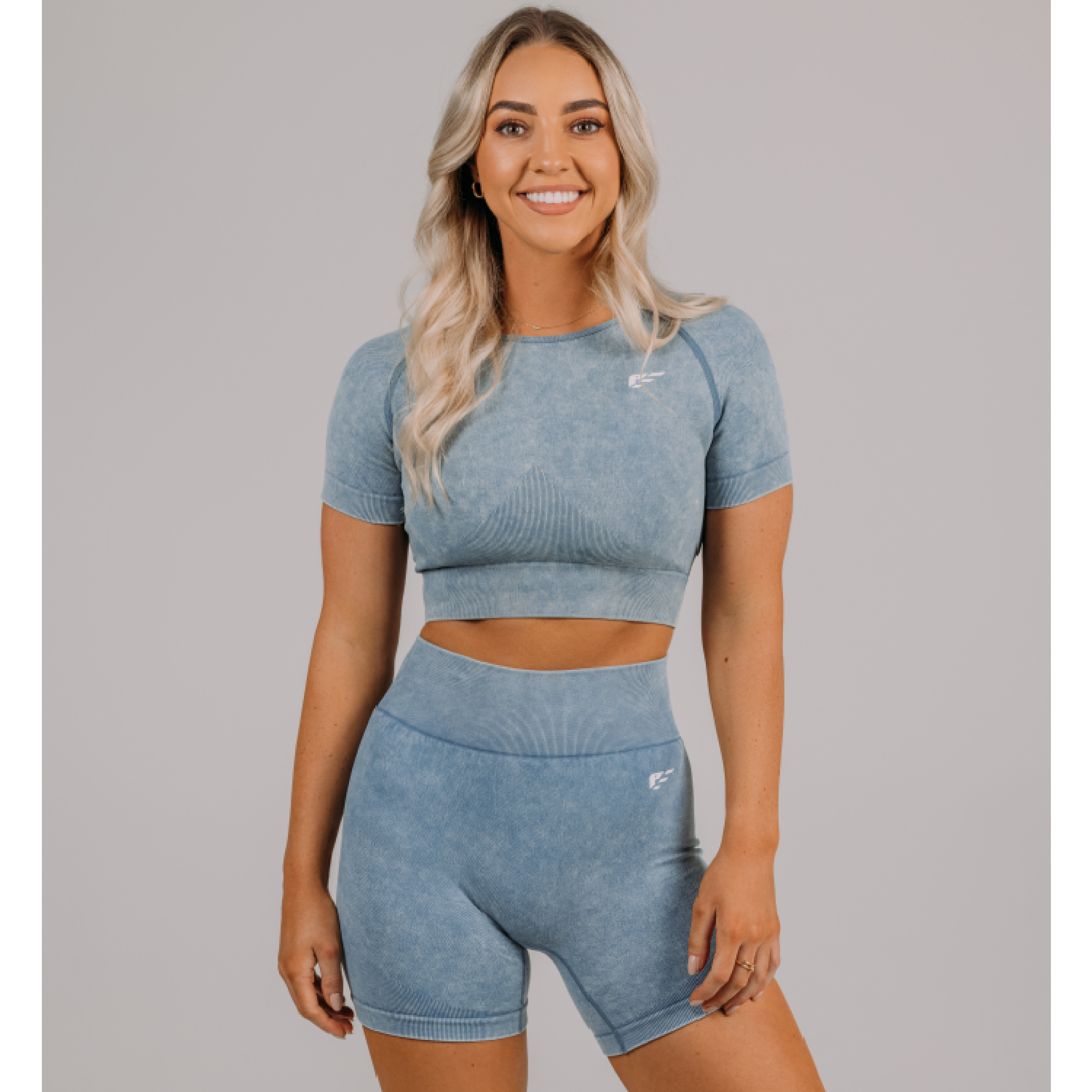 Palmfit Apex شورت بدون خياطة، أزرق سماوي