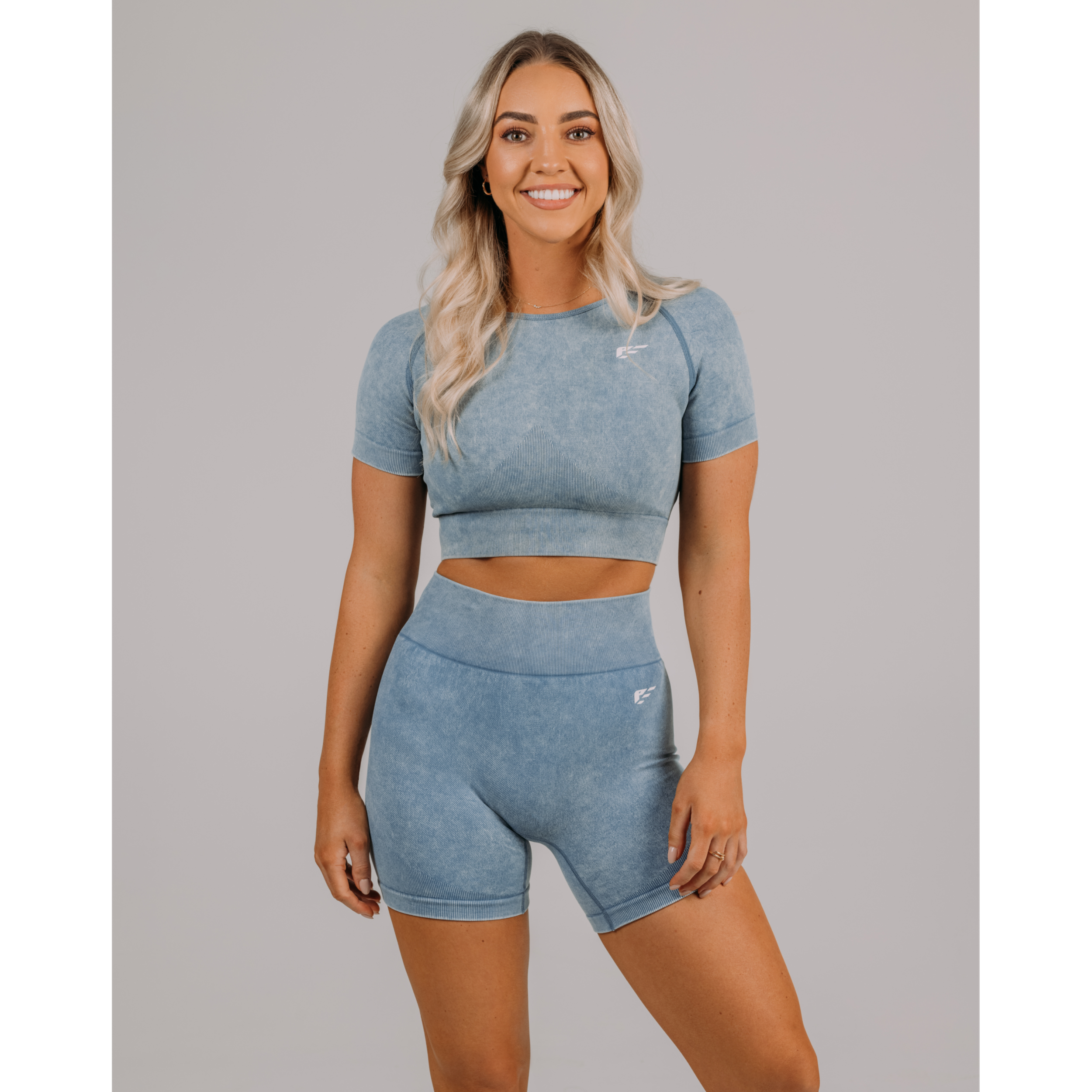 تي شيرت Palmfit Apex بدون خياطة، أزرق سماوي