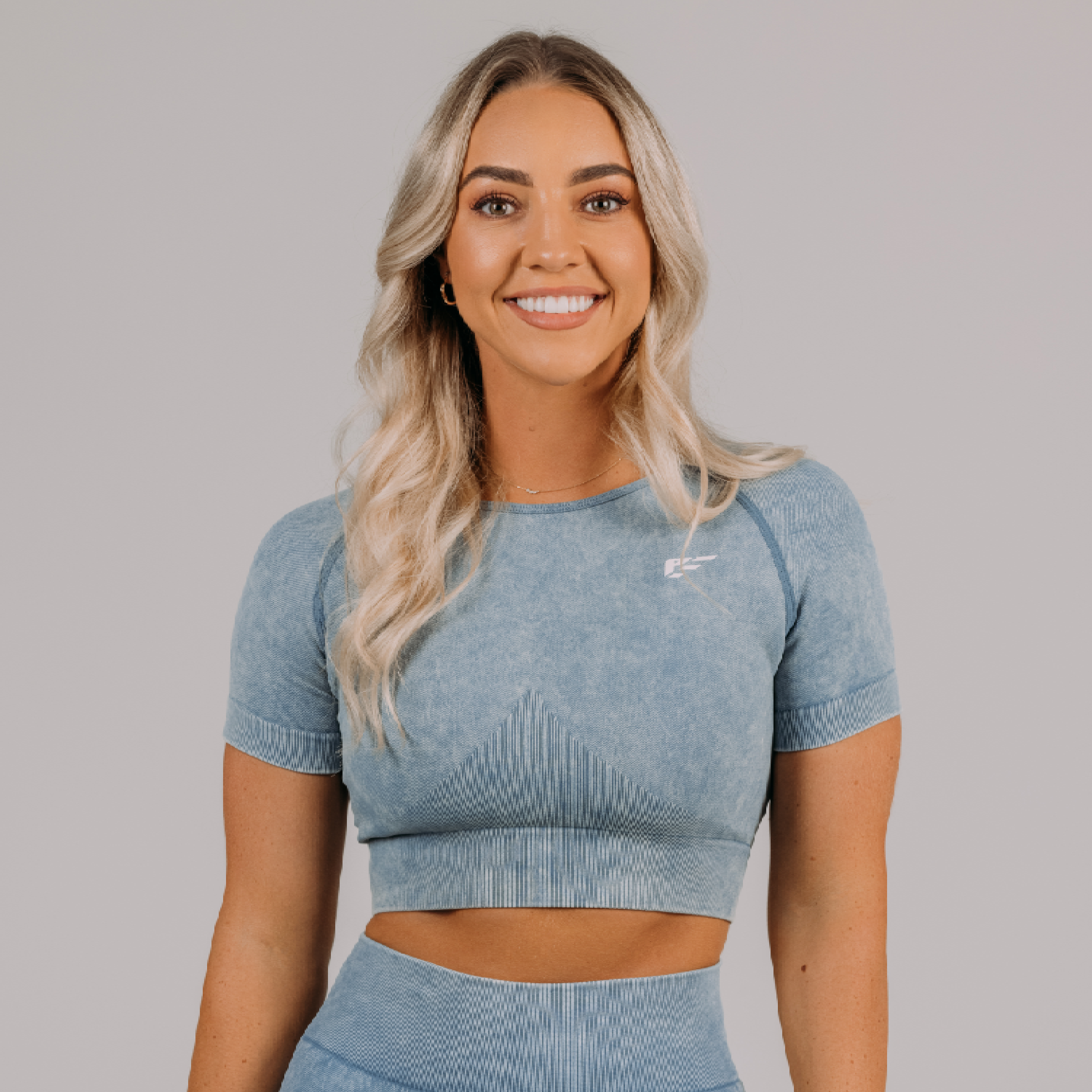 تي شيرت Palmfit Apex بدون خياطة، أزرق سماوي