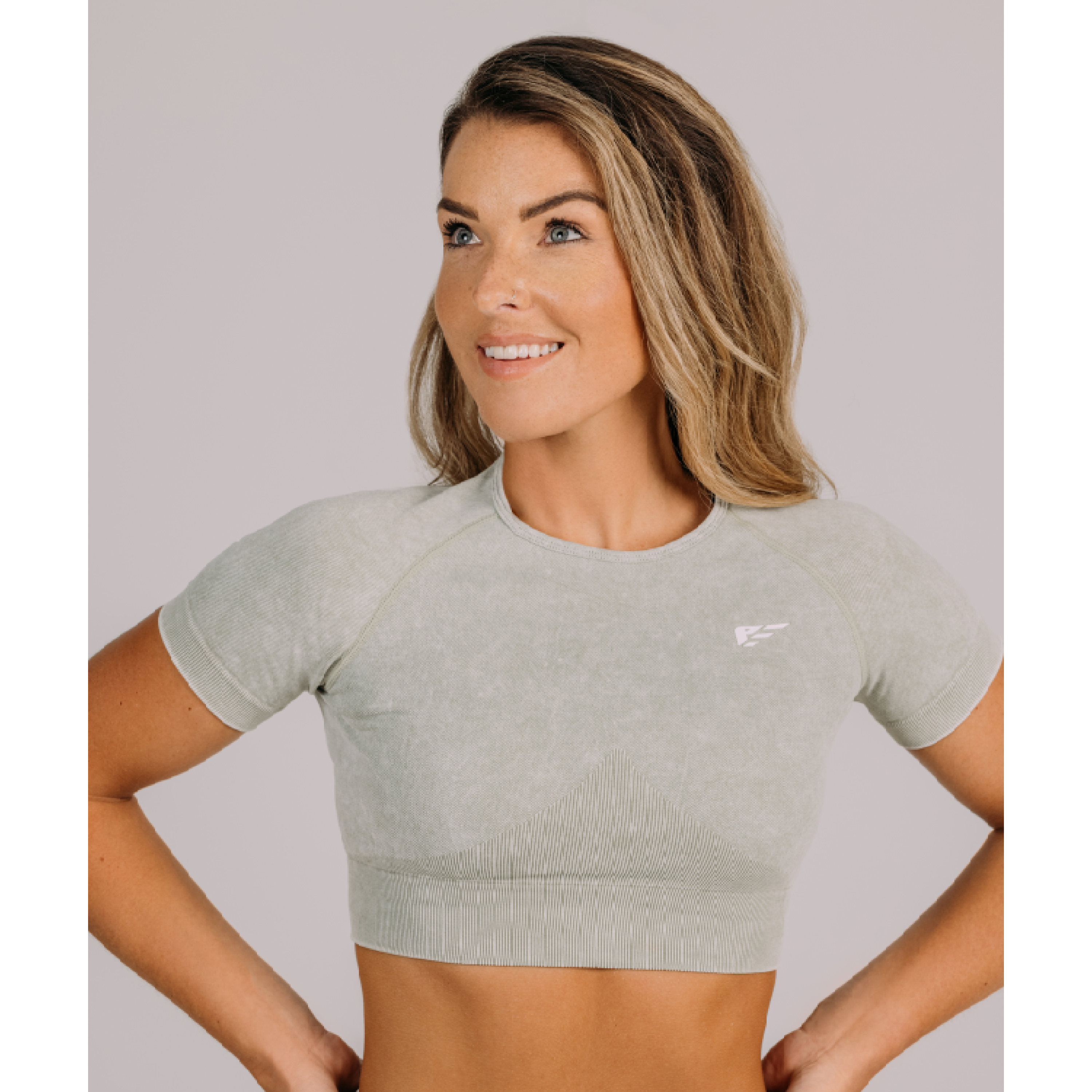 تي شيرت Palmfit Apex بدون خياطة، أخضر فاتح