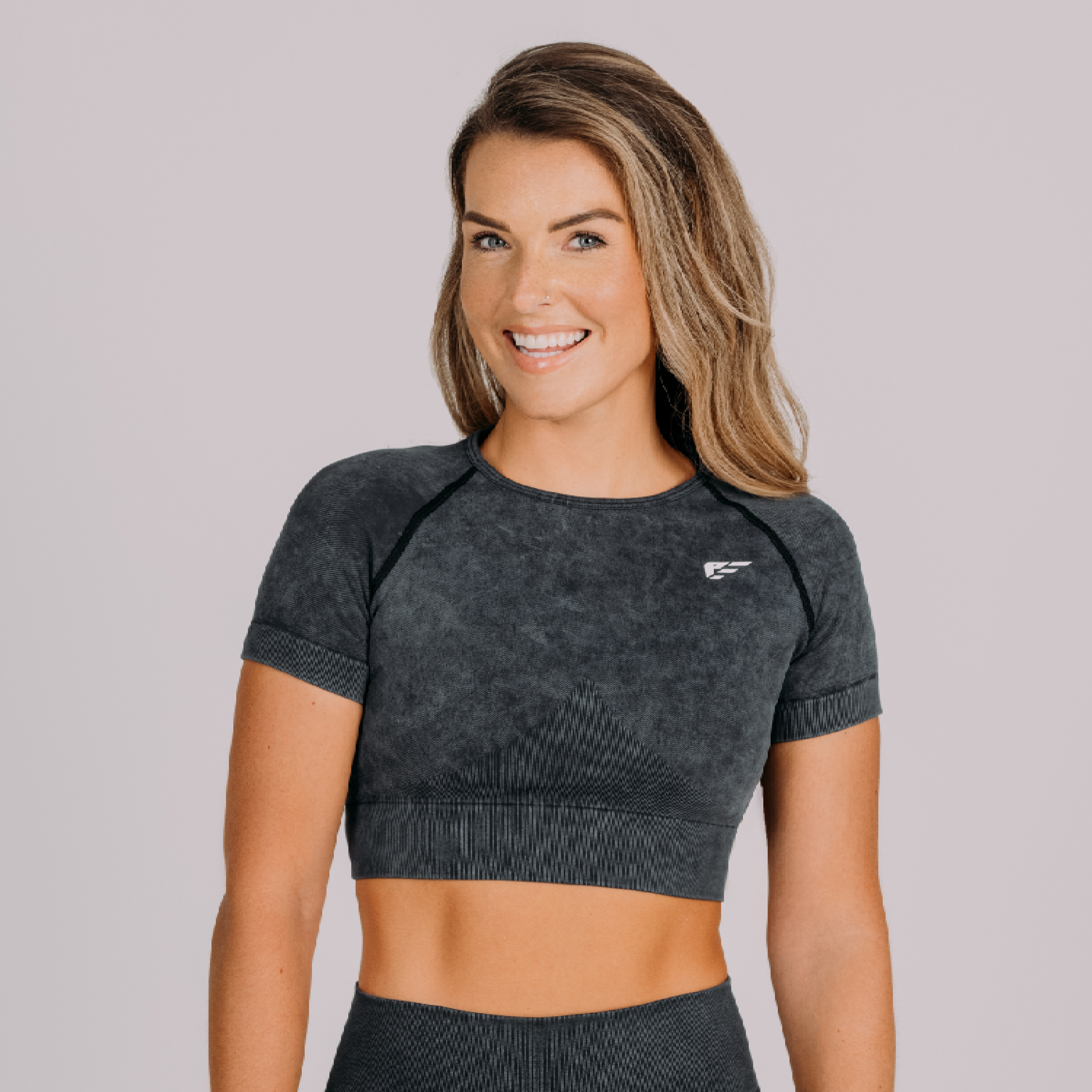 تي شيرت Palmfit Apex بدون خياطة، أسود أونيكس