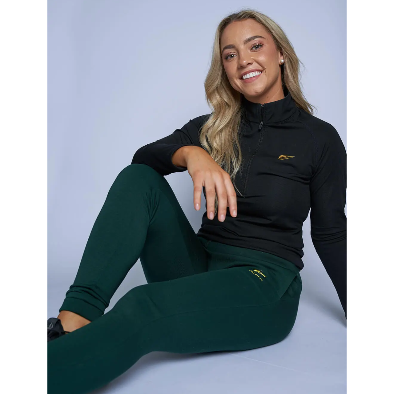 بلوفر نسائي بسحاب من Palmfit COMFORT 1/4، أسود