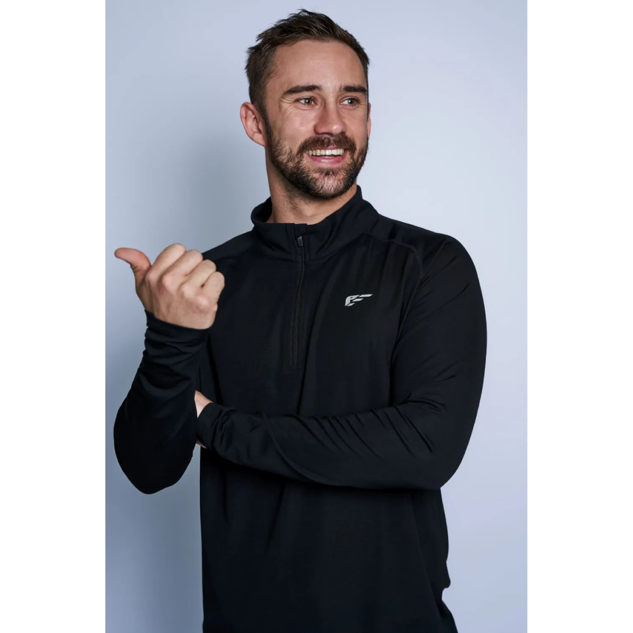 بلوفر رجالي من Palmfit COMFORT 1/4 بسحاب، أسود