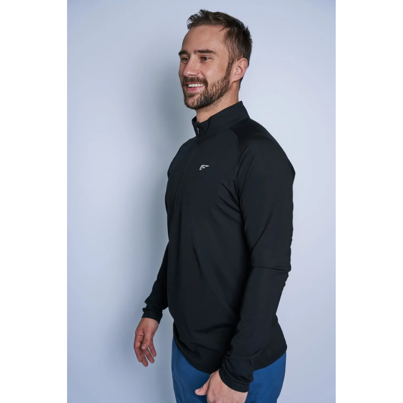 بلوفر رجالي من Palmfit COMFORT 1/4 بسحاب، أسود