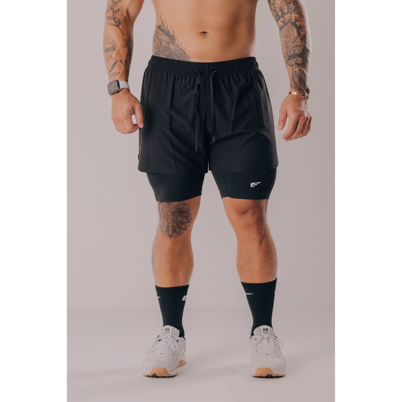 بالم فيت كور 2 في 1 شورت، أسود