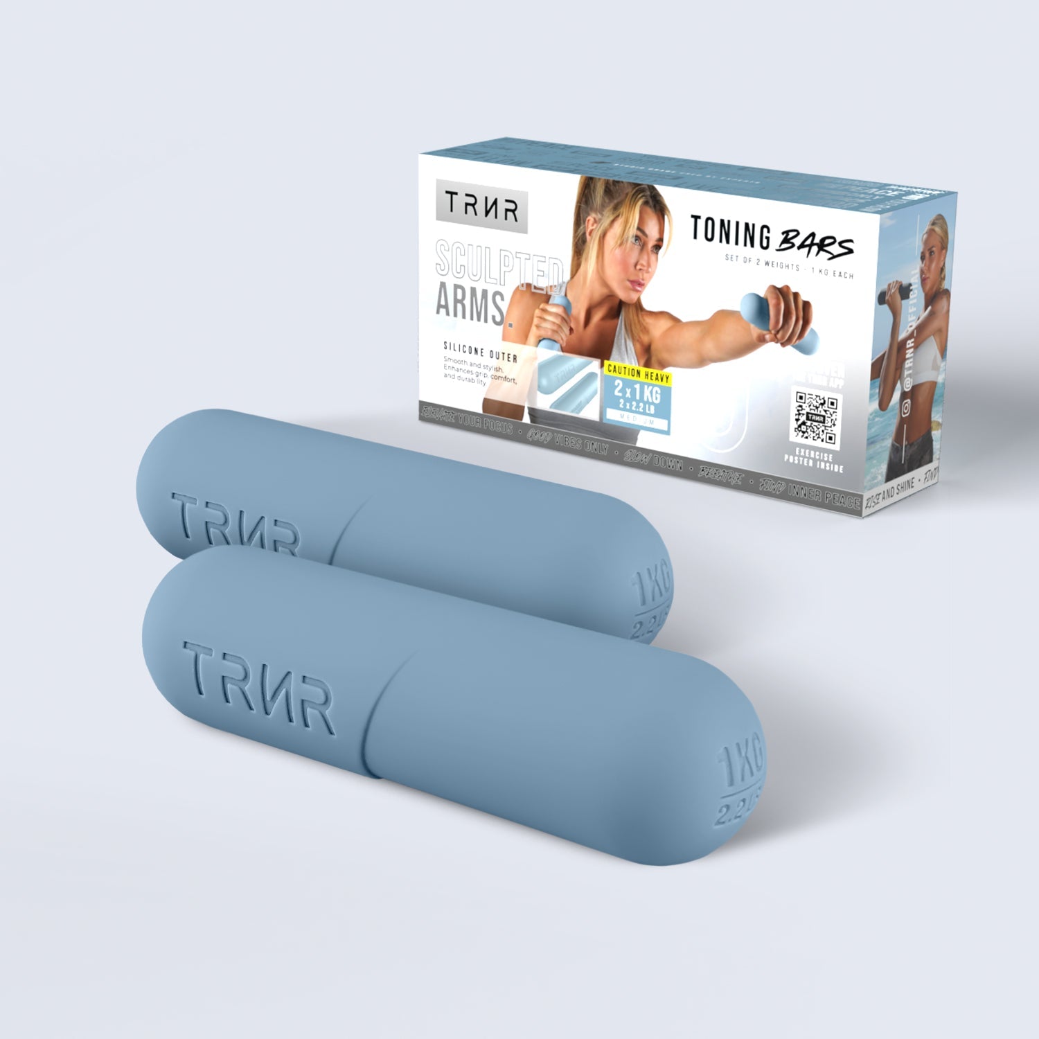 TRNR Toning Bars 2 x 1 kg - Celestial Blue