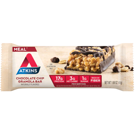 Atkins Chocolate Chip Granola Bar – 12 Pack