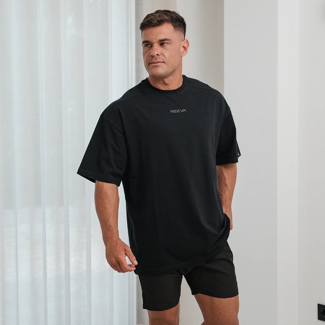 Reeva Sports Shirt Cotton Black – Wide Fit