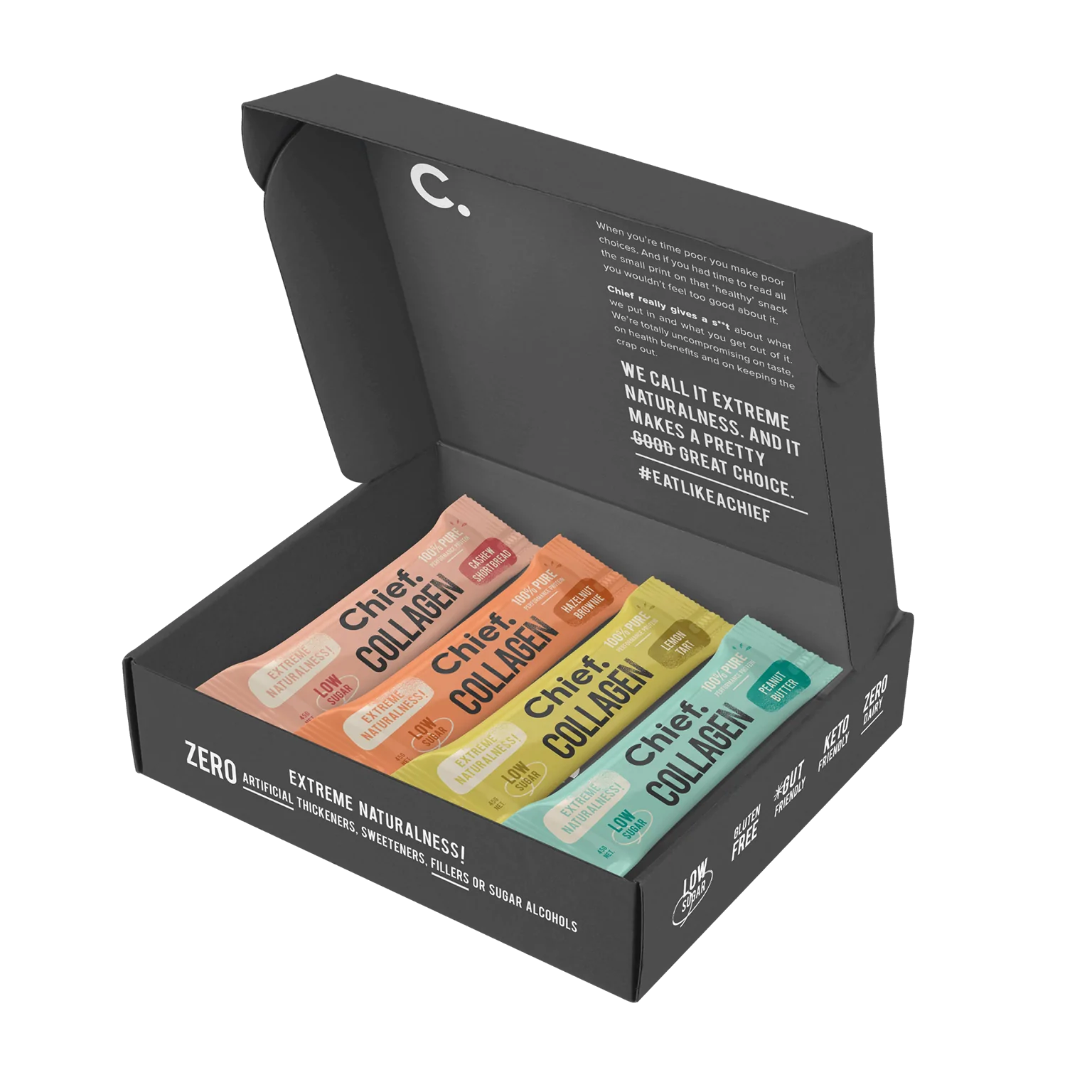 Chief Collagen Protein Bar Sampler (Box of 4 bars)