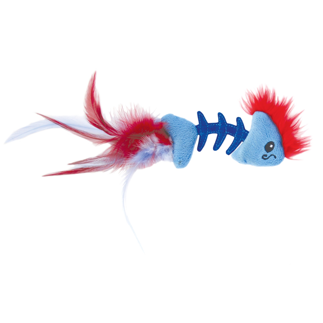 لعبة القطة المملوءة بعظم السمكة والريش من بيتستاجيز