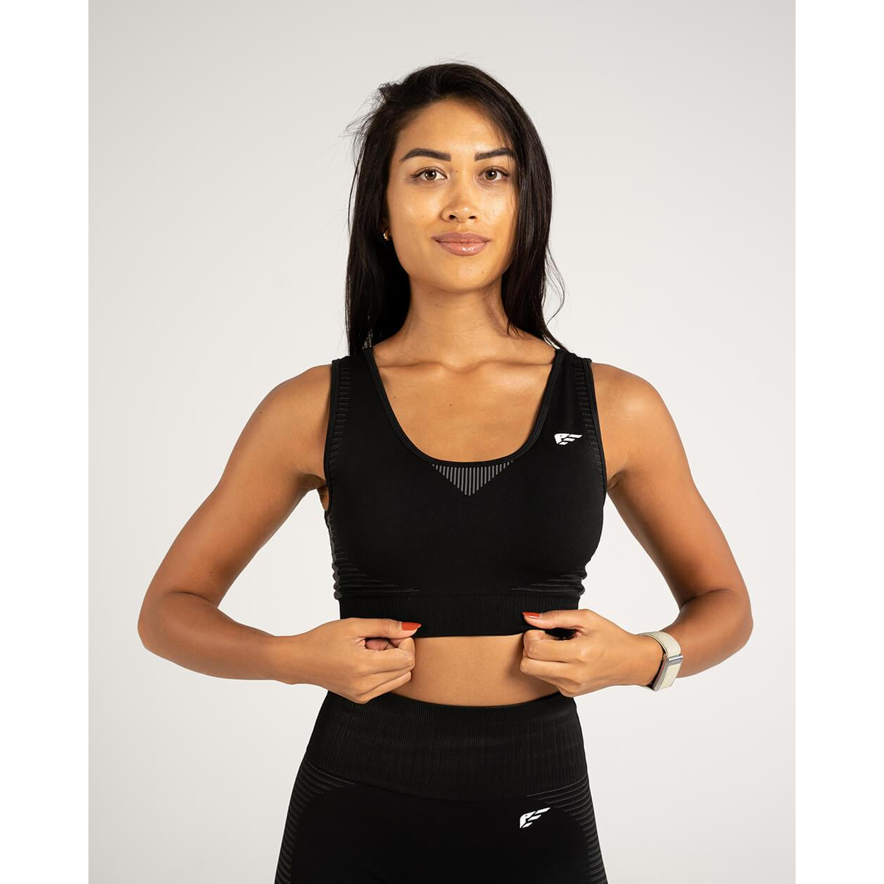 حمالة صدر رياضية من Palmfit Balance بدون خياطة، أسود منتصف الليل