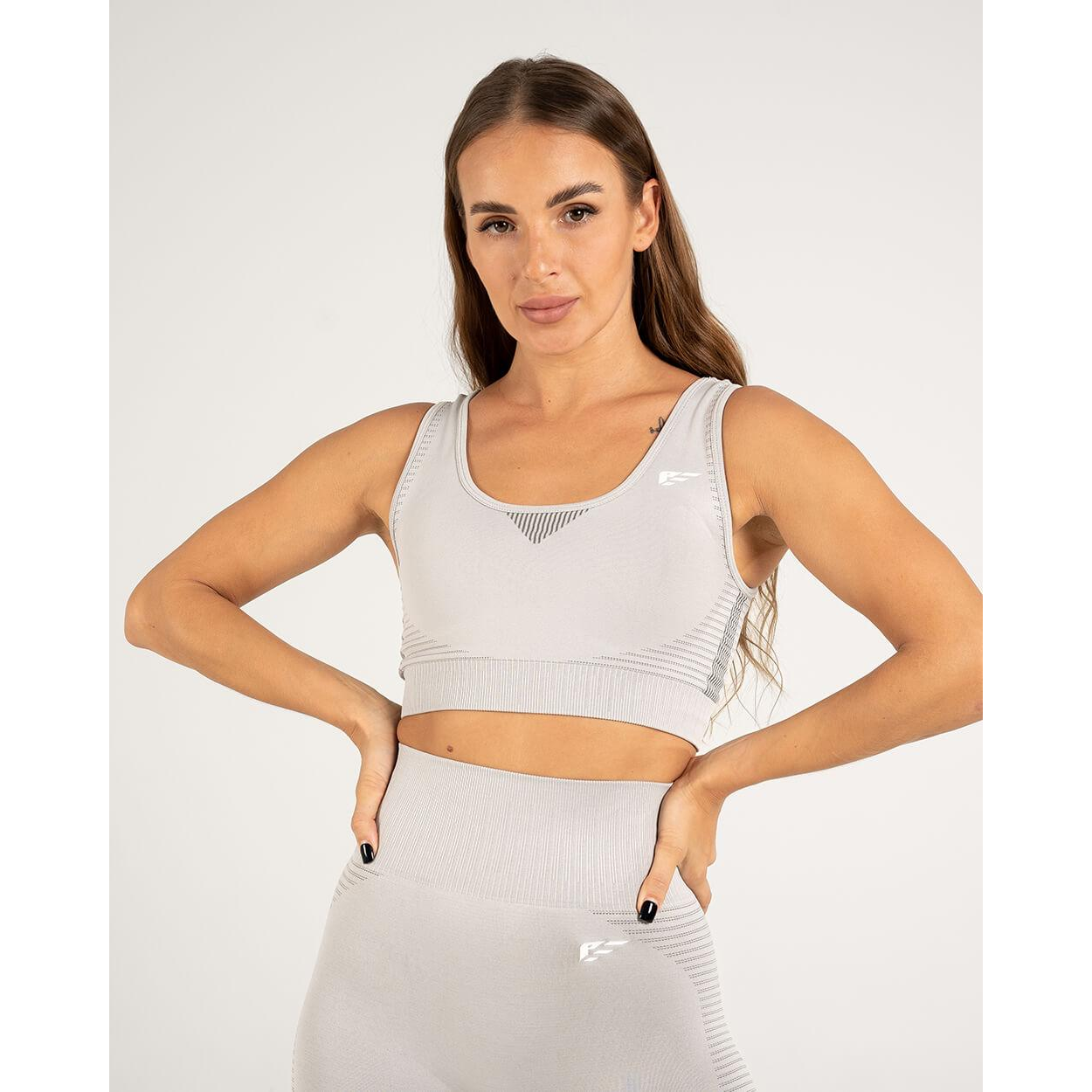 حمالة صدر رياضية من Palmfit Balance بدون خياطة، رمادي فلكي