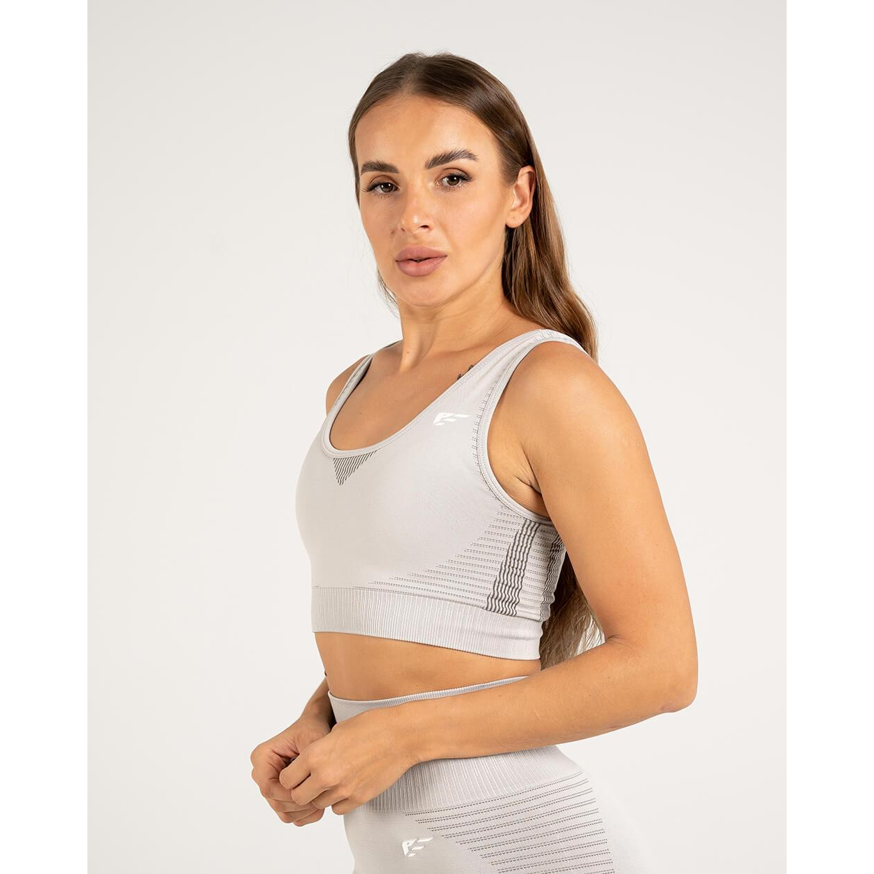 حمالة صدر رياضية من Palmfit Balance بدون خياطة، رمادي فلكي