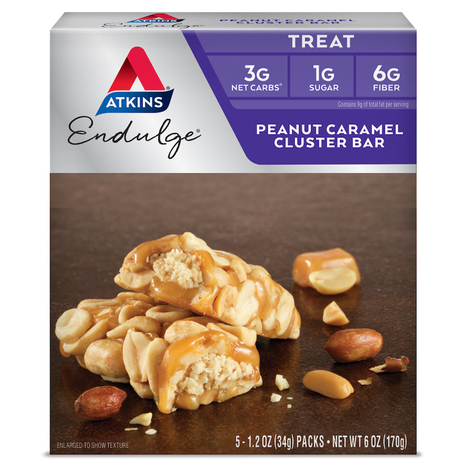 Atkins Peanut Caramel Cluster Bars (Pack of 5 Bars)
