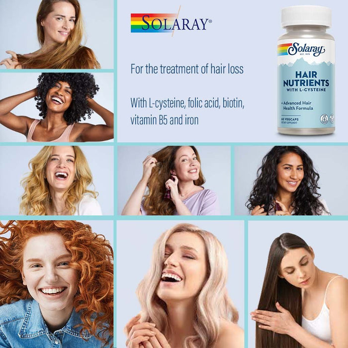 Solaray Hair Nutrients Advanced Hair Health Formula, 60 VegCaps