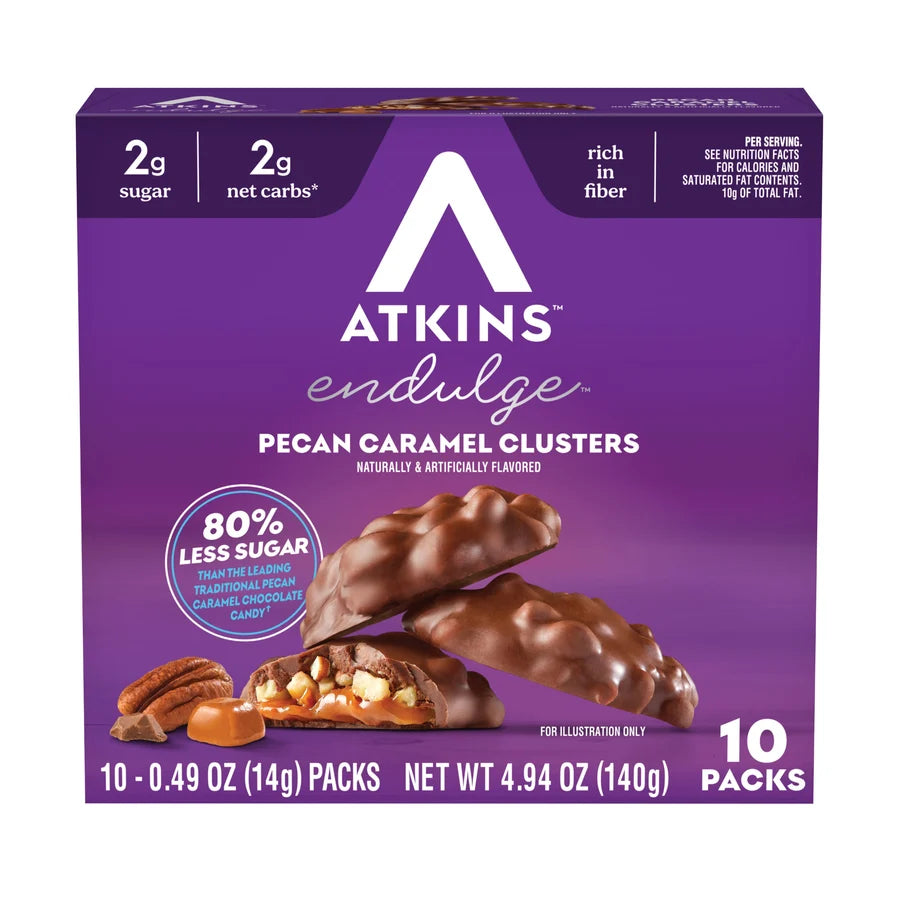 Atkins Pecan Caramel Clusters (Pack of 10)
