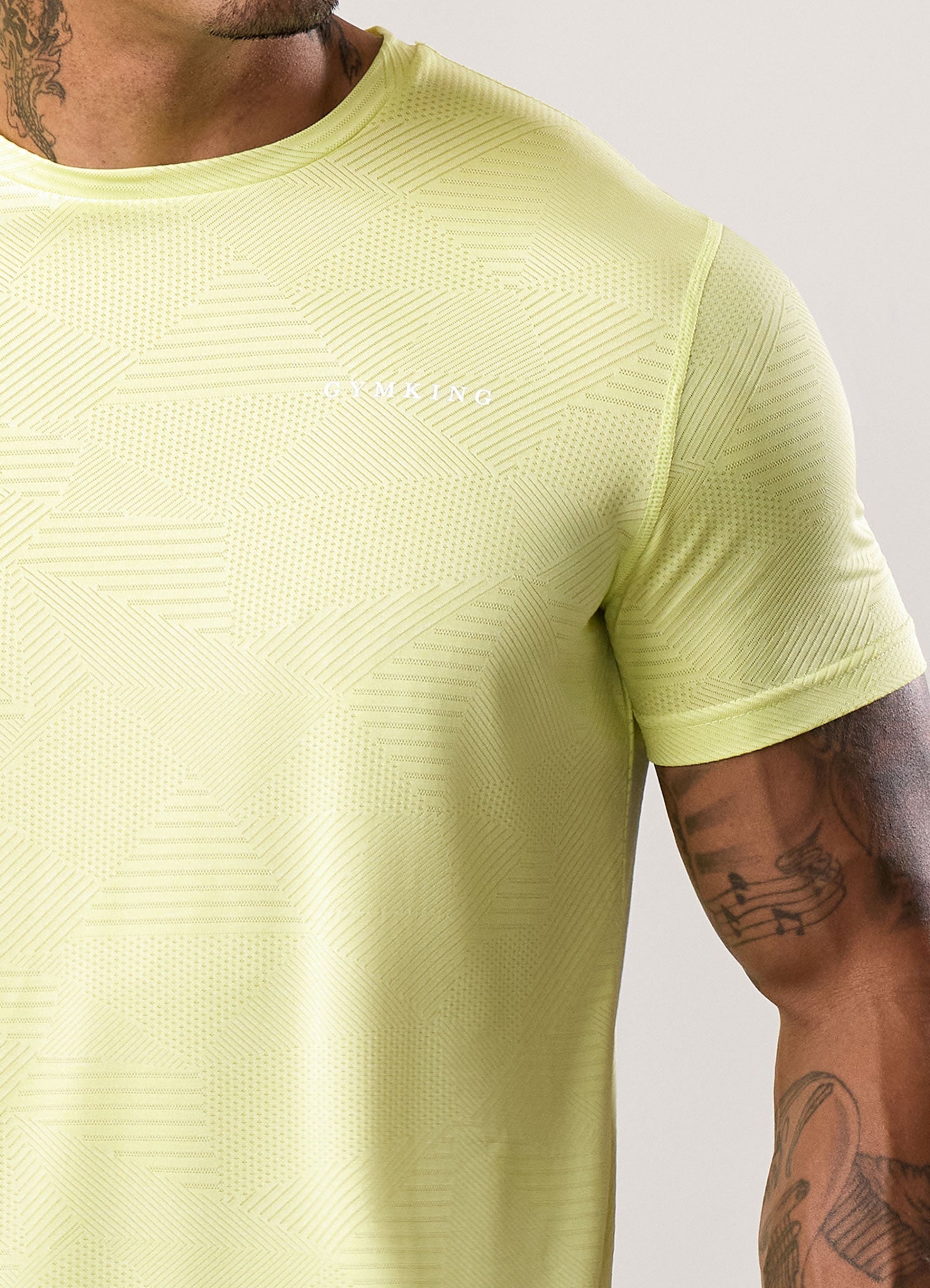 Gym King Geometric Knit Tee - Limelight