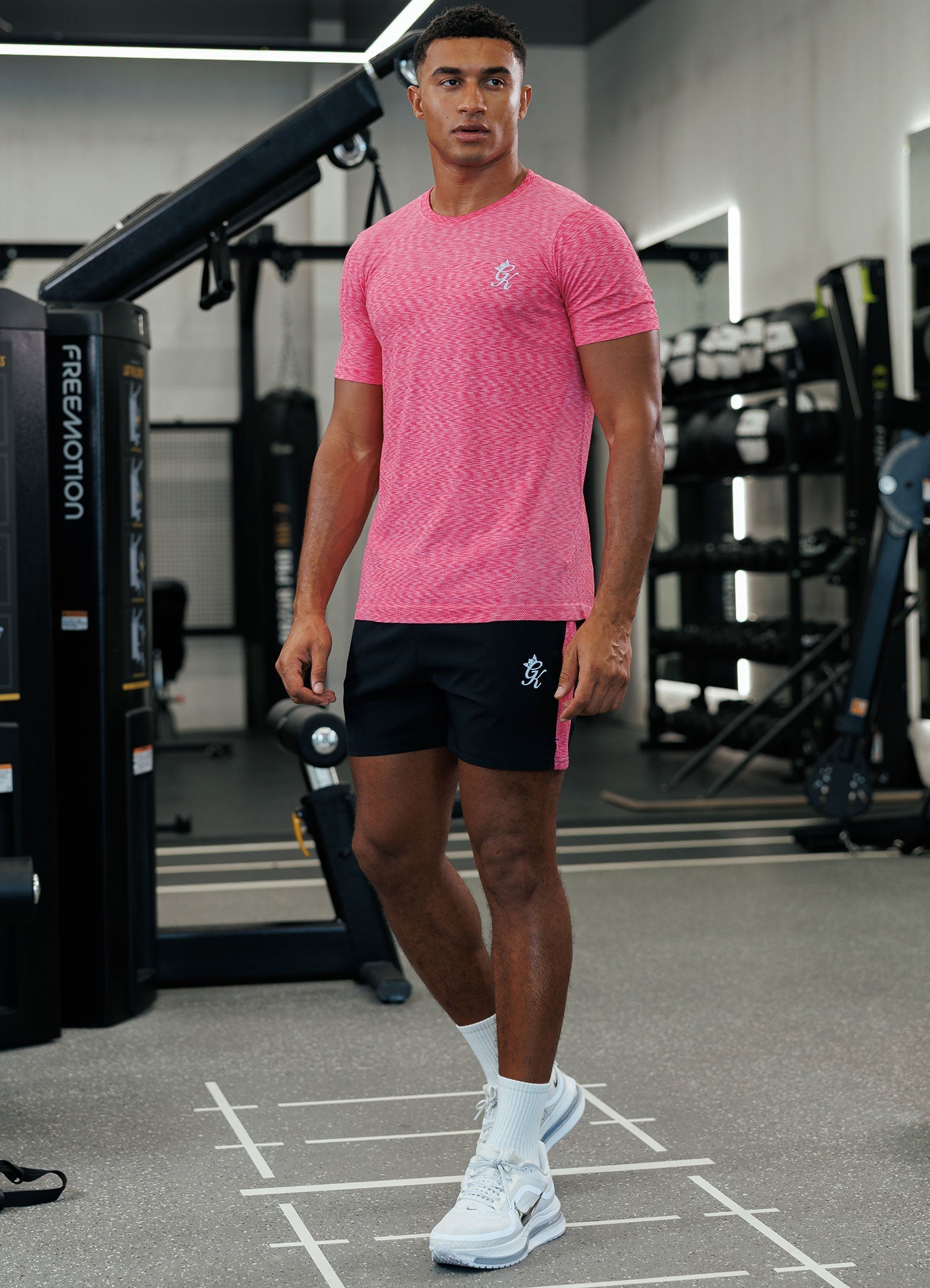 Gym King Energy Seamless Space Dye Tee - Hot Pink Multi