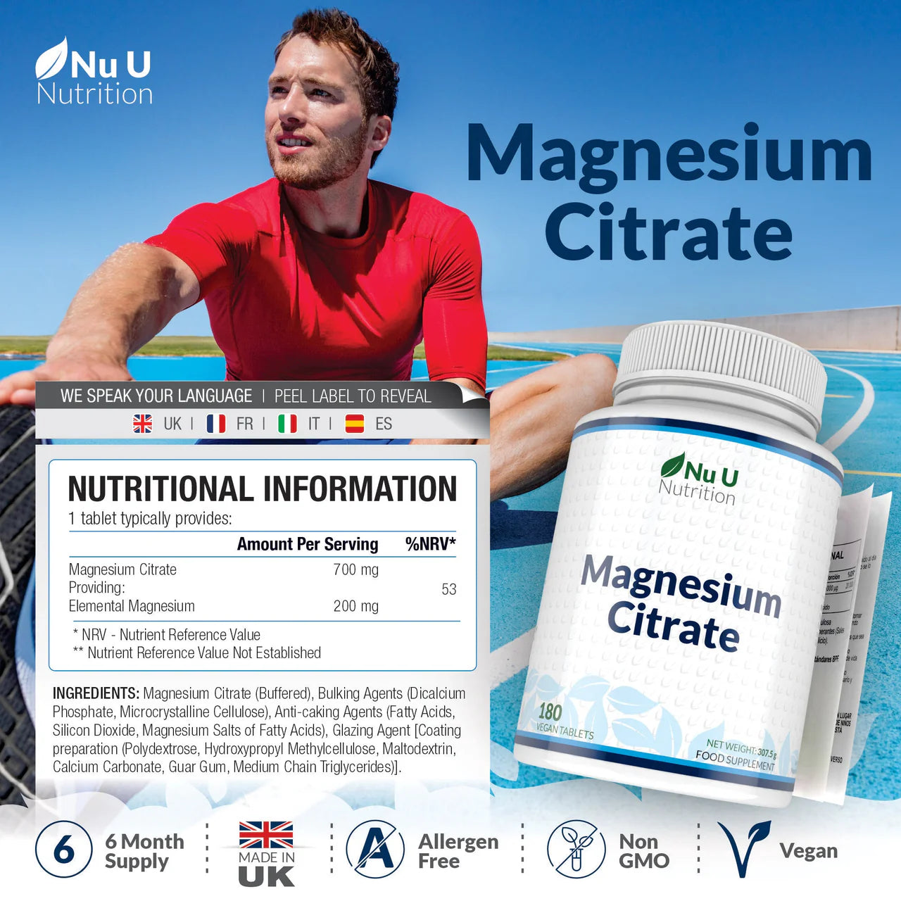 Nu U Nutrition Magnesium Citrate 200mg