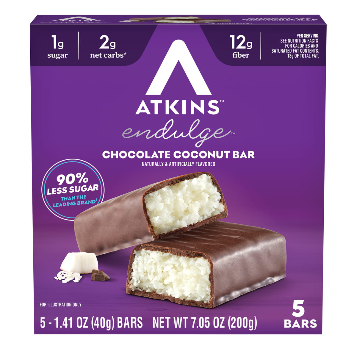 اتكينز شوكولاتة جوز الهند (عبوة من 5 قطع)