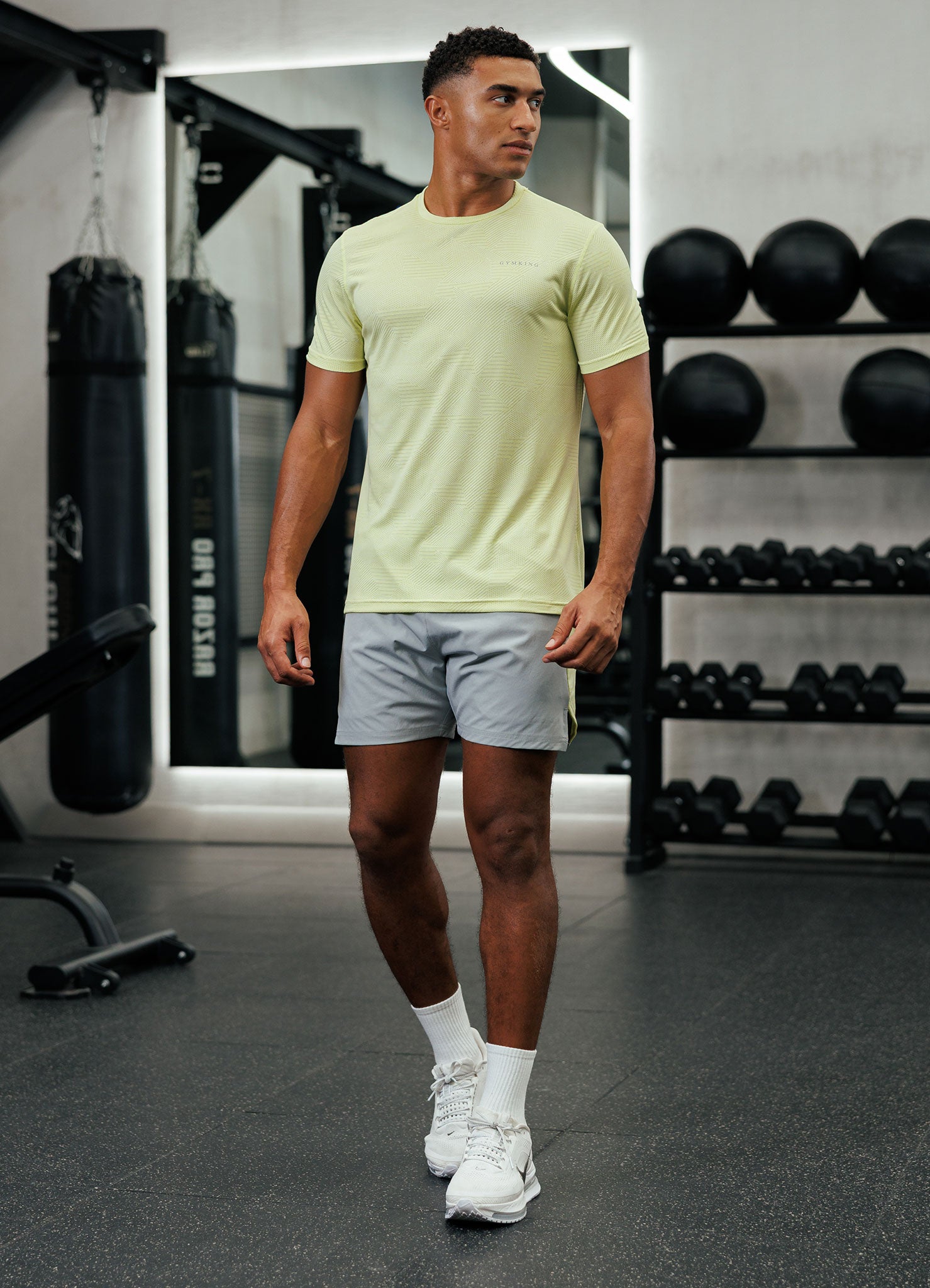 Gym King Geometric Knit Tee - Limelight