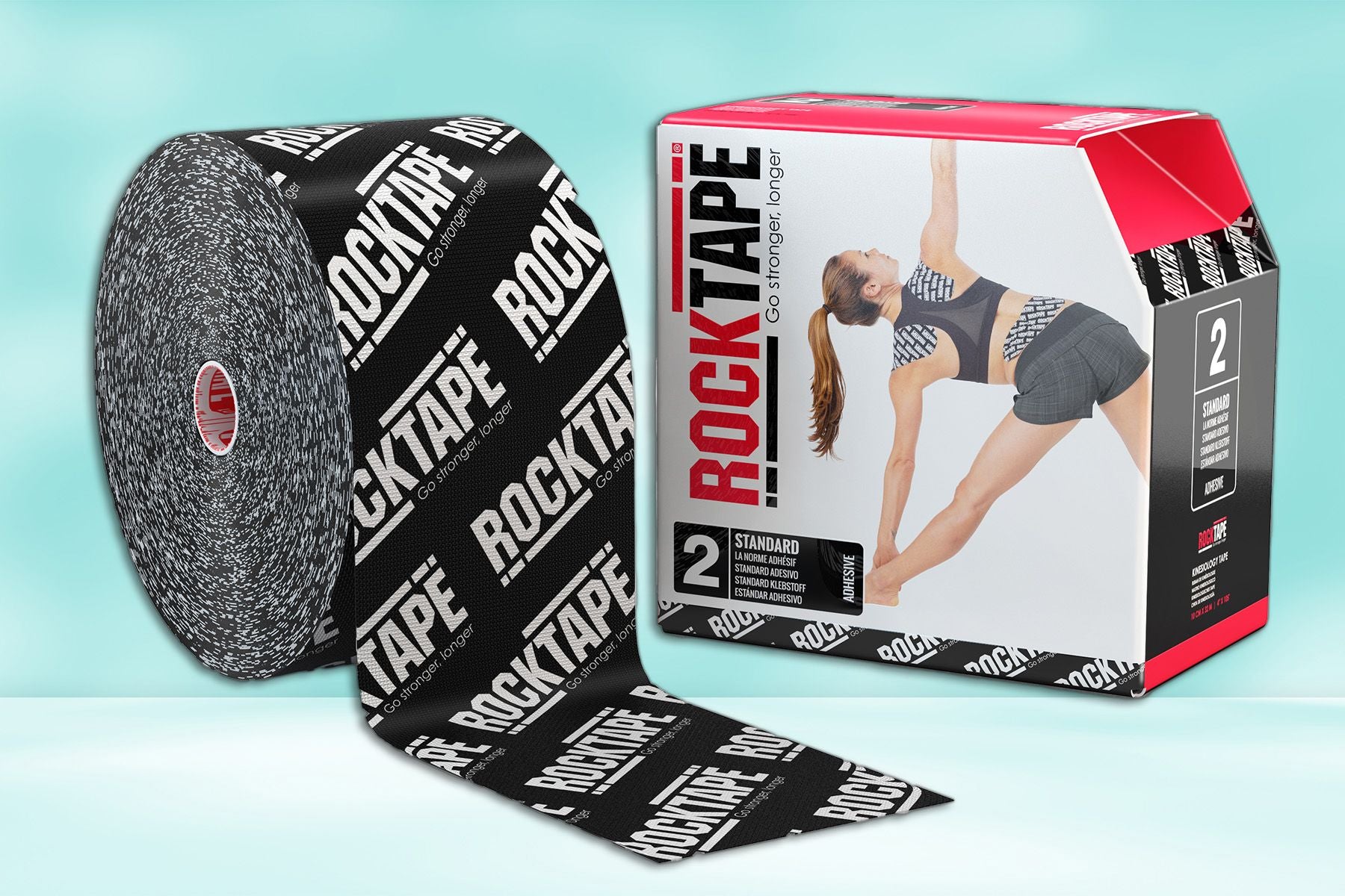 شريط علم الحركة العادي من Rocktape مقاس 5 سم × 32 م
