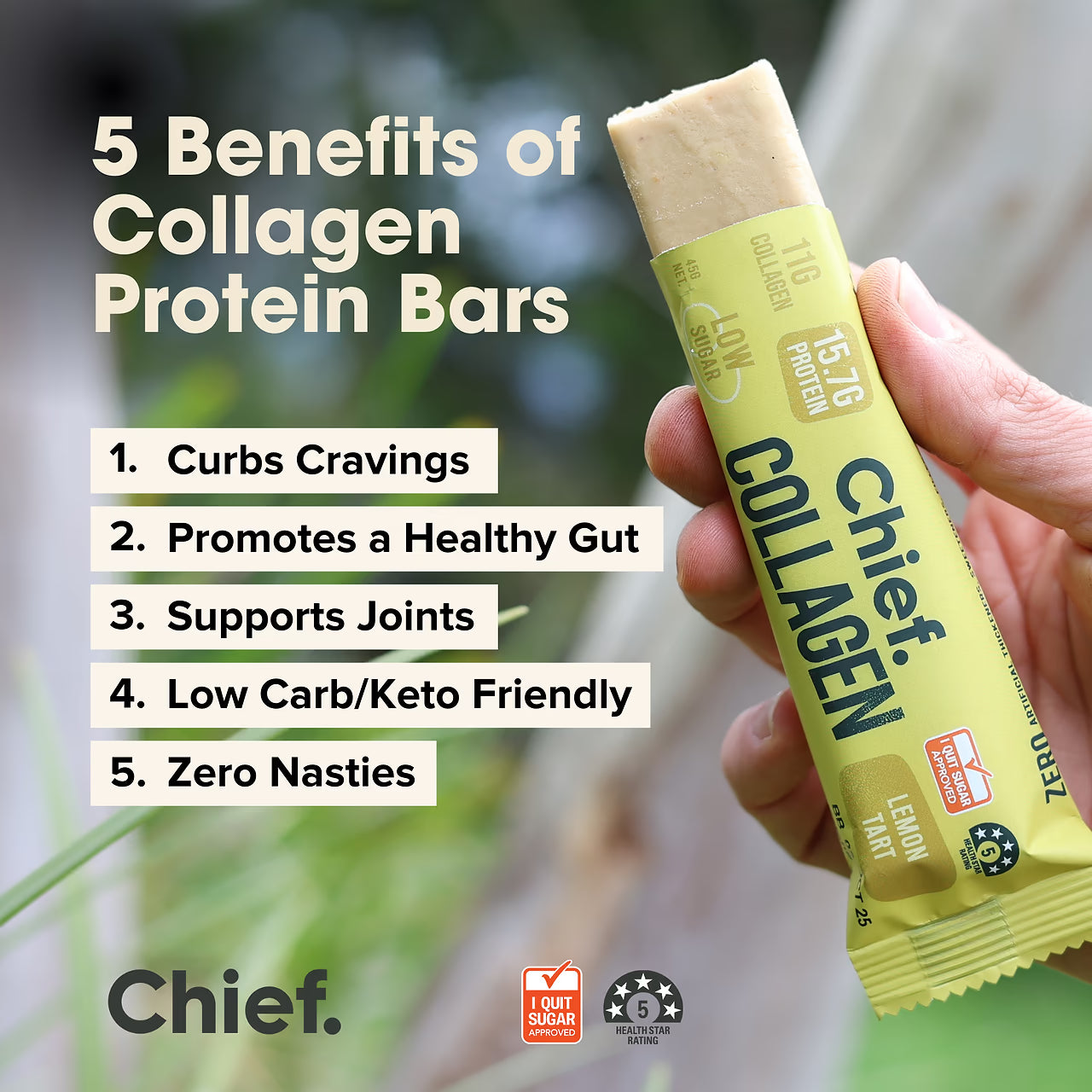Chief Collagen Lemon Tart Protein Bars