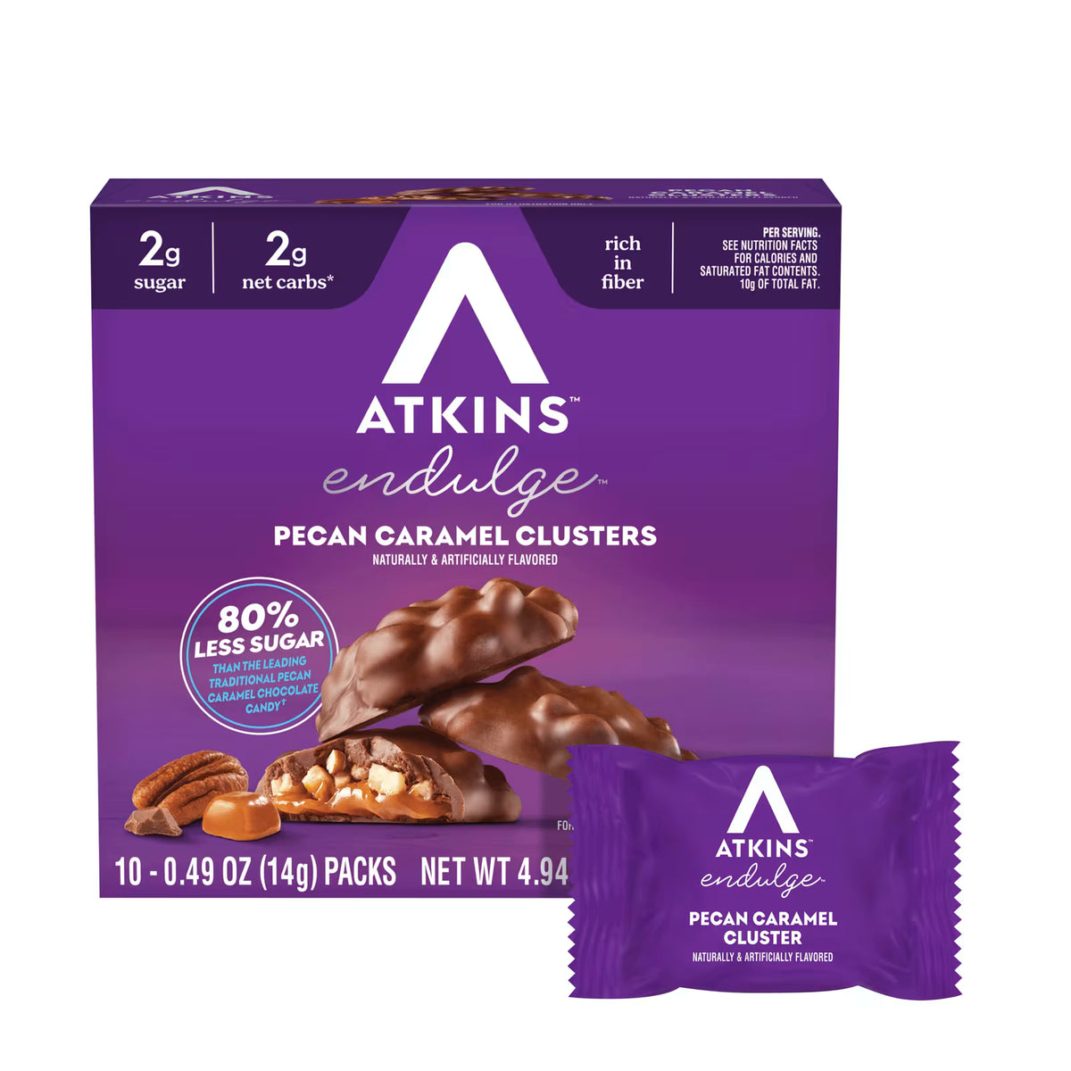 Atkins Pecan Caramel Clusters (Pack of 10)