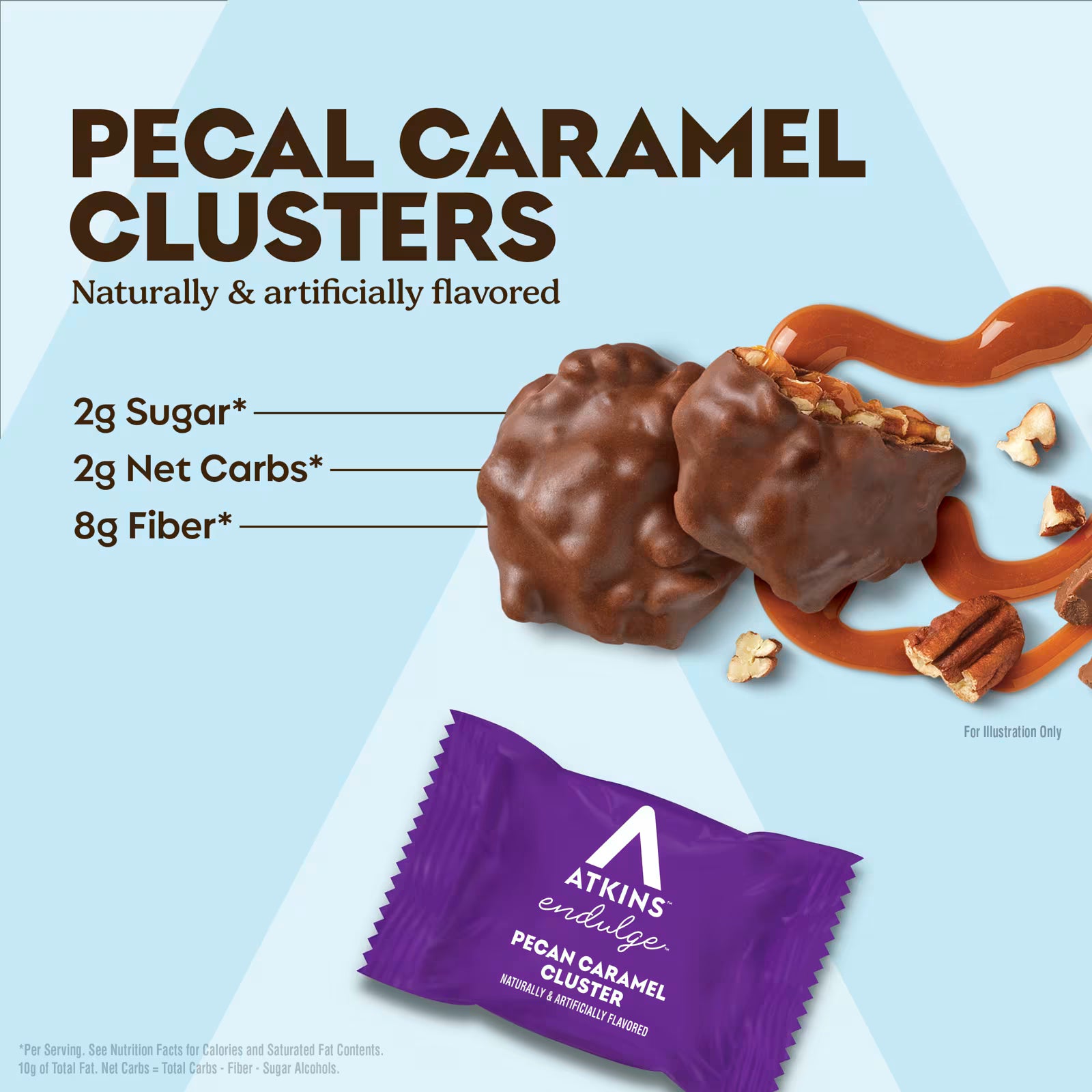 Atkins Pecan Caramel Clusters (Pack of 10)