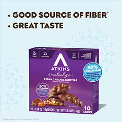 Atkins Pecan Caramel Clusters (Pack of 10)