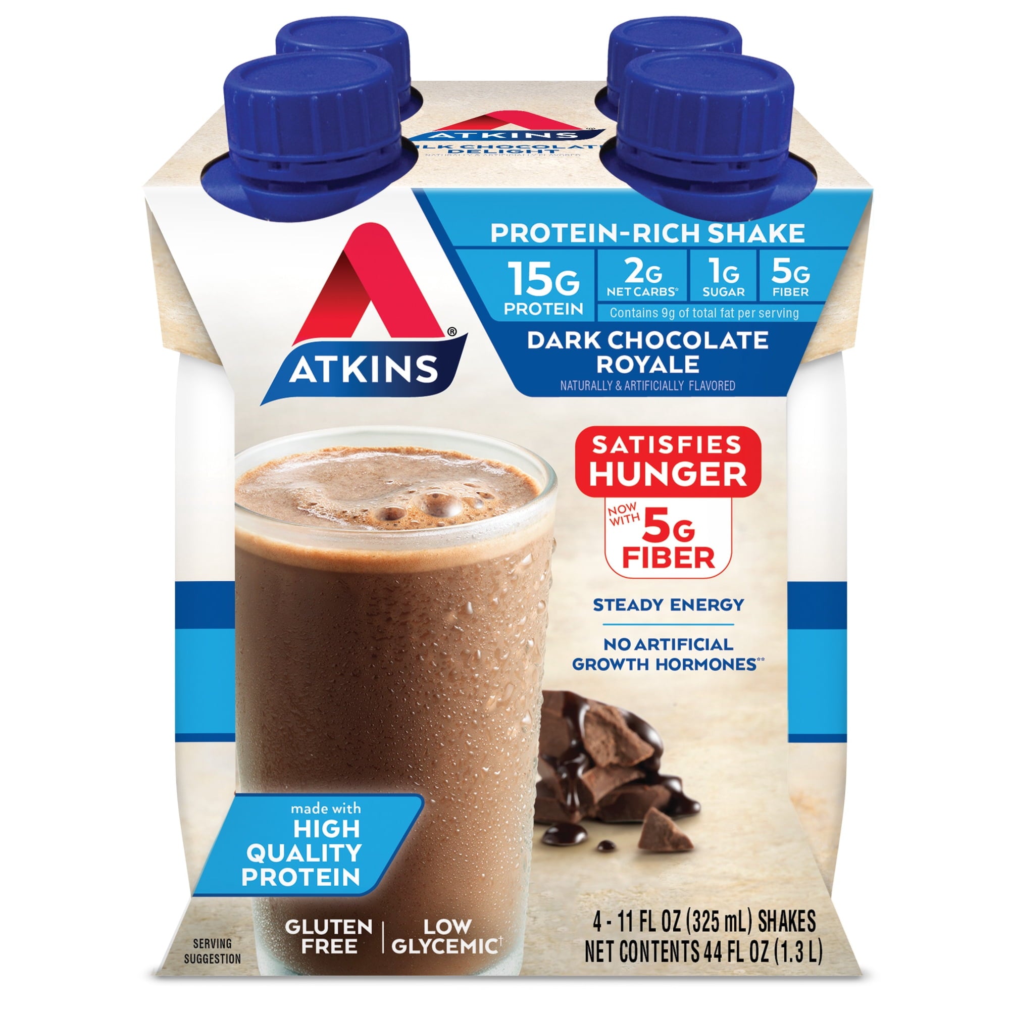 Atkins RTD Protein Shake Dark Chocolate Royale (Pack of 4)