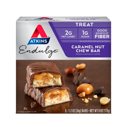 Atkins Caramel Nut Chew Bar (Pack of 5 Bars)