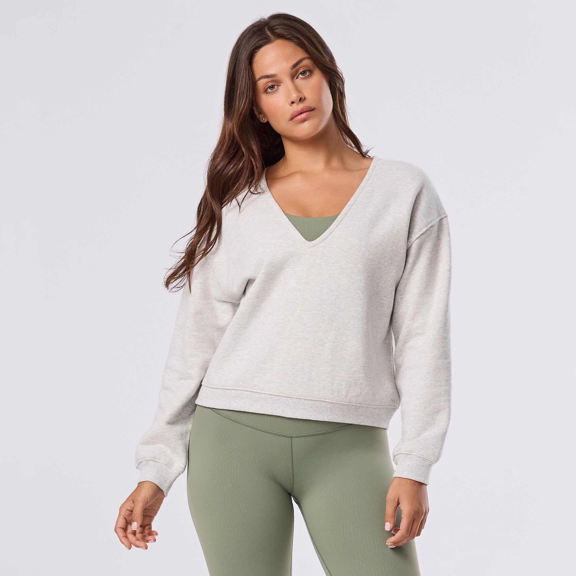 Deep V-Neck Sweatshirt | Tops > Sweaters & Hoodies | Tavi – Tavi Active