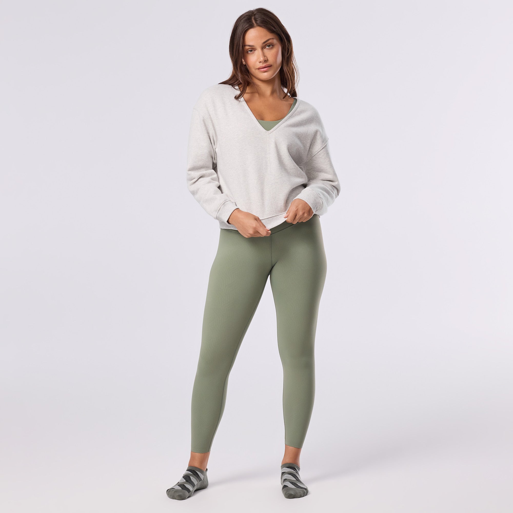Deep V-Neck Sweatshirt | Tops > Sweaters & Hoodies | Tavi – Tavi Active