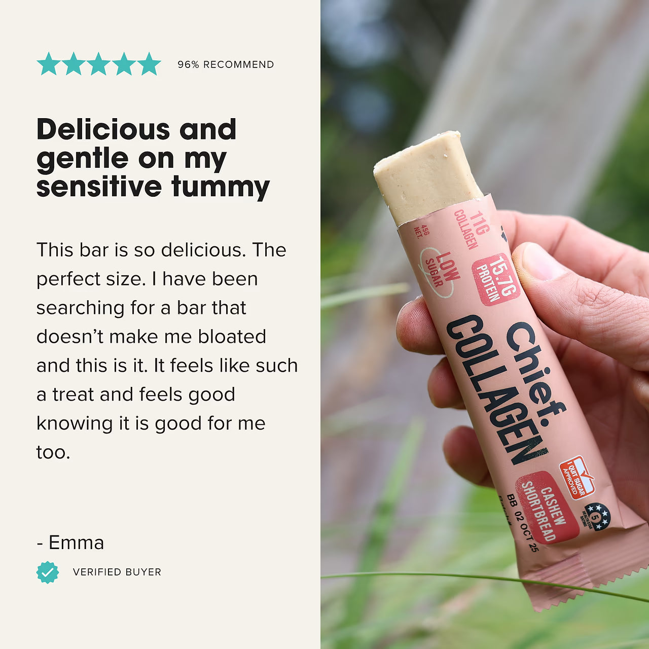 Chief Collagen Cashew Shortbread Protein Bars