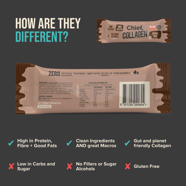 Chief Collagen Protein Double Chocolate Bar (12 bars)