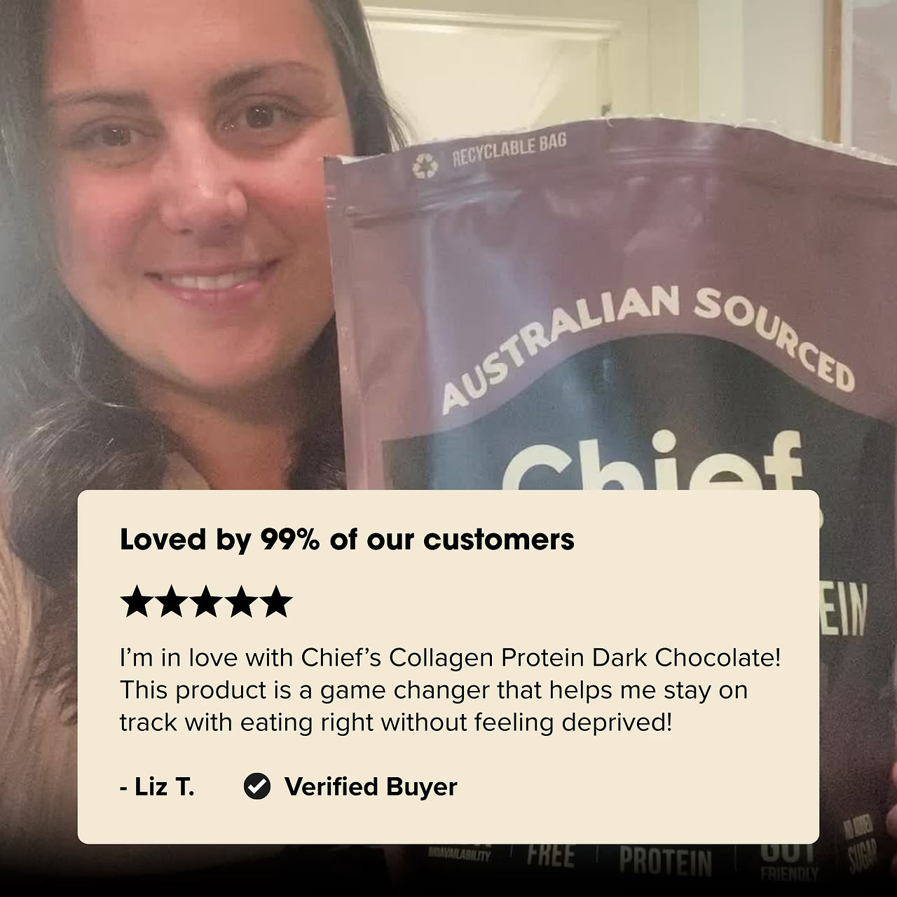 Chief Grass-fed Collagen Protein Powder - Dark Chocolate (30 serves)