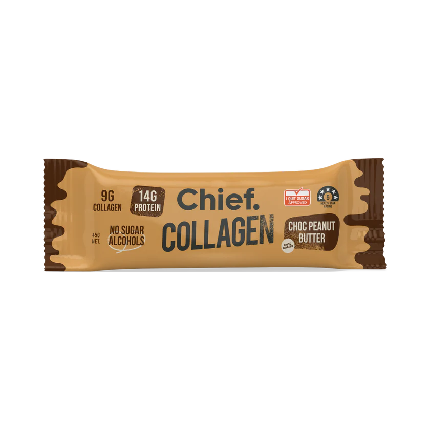 Chief Collagen Choc Peanut Butter Protein Bar (Single Bar)