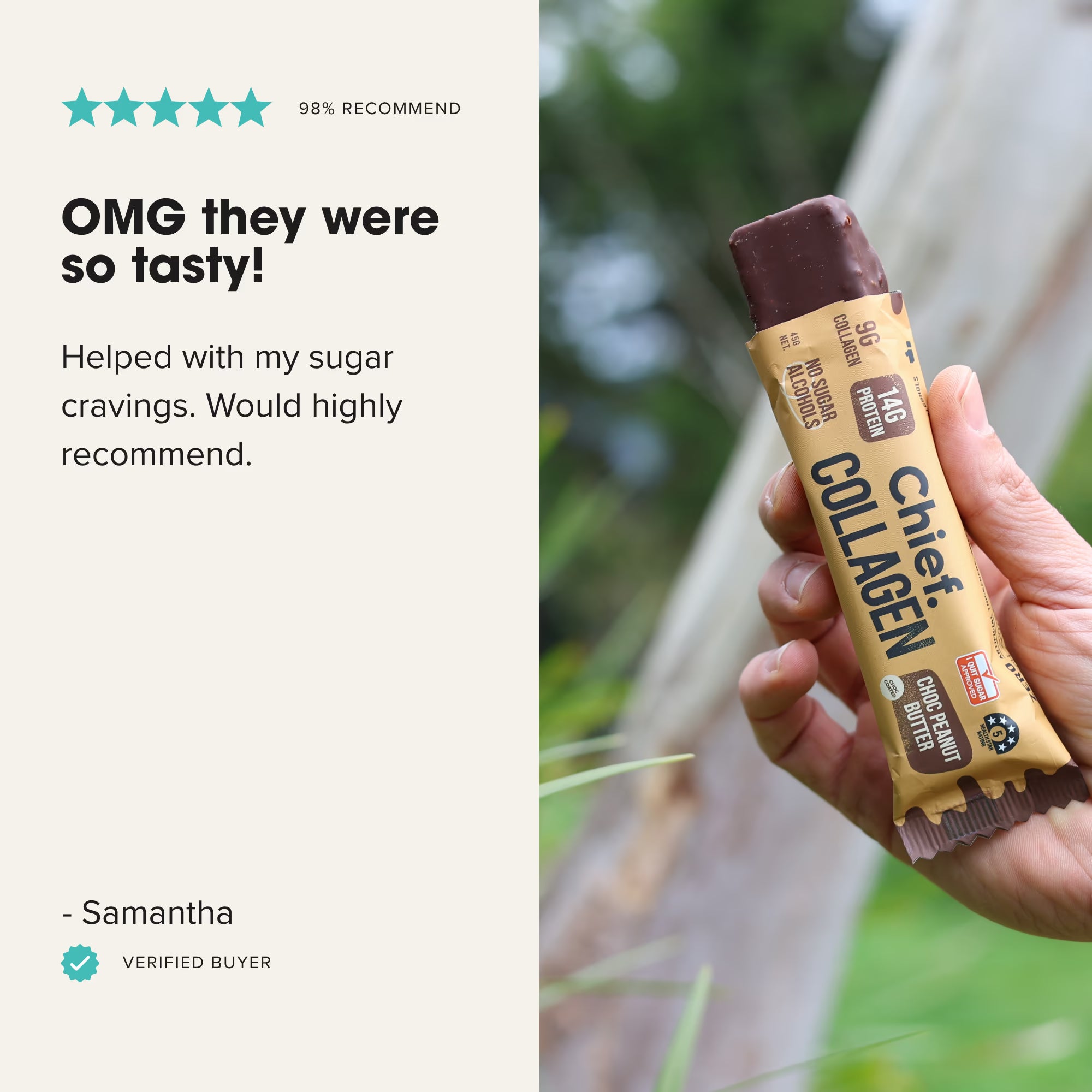 Chief Collagen Protein Choc Peanut Butter Bars