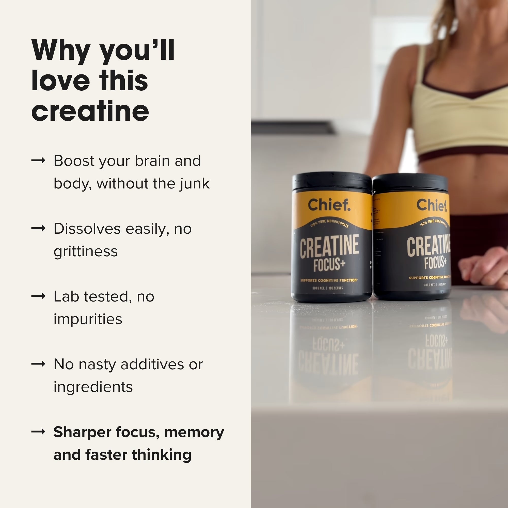 Chief Creatine Monohydrate 100% Pure Micronised (300g) – Lab Tested