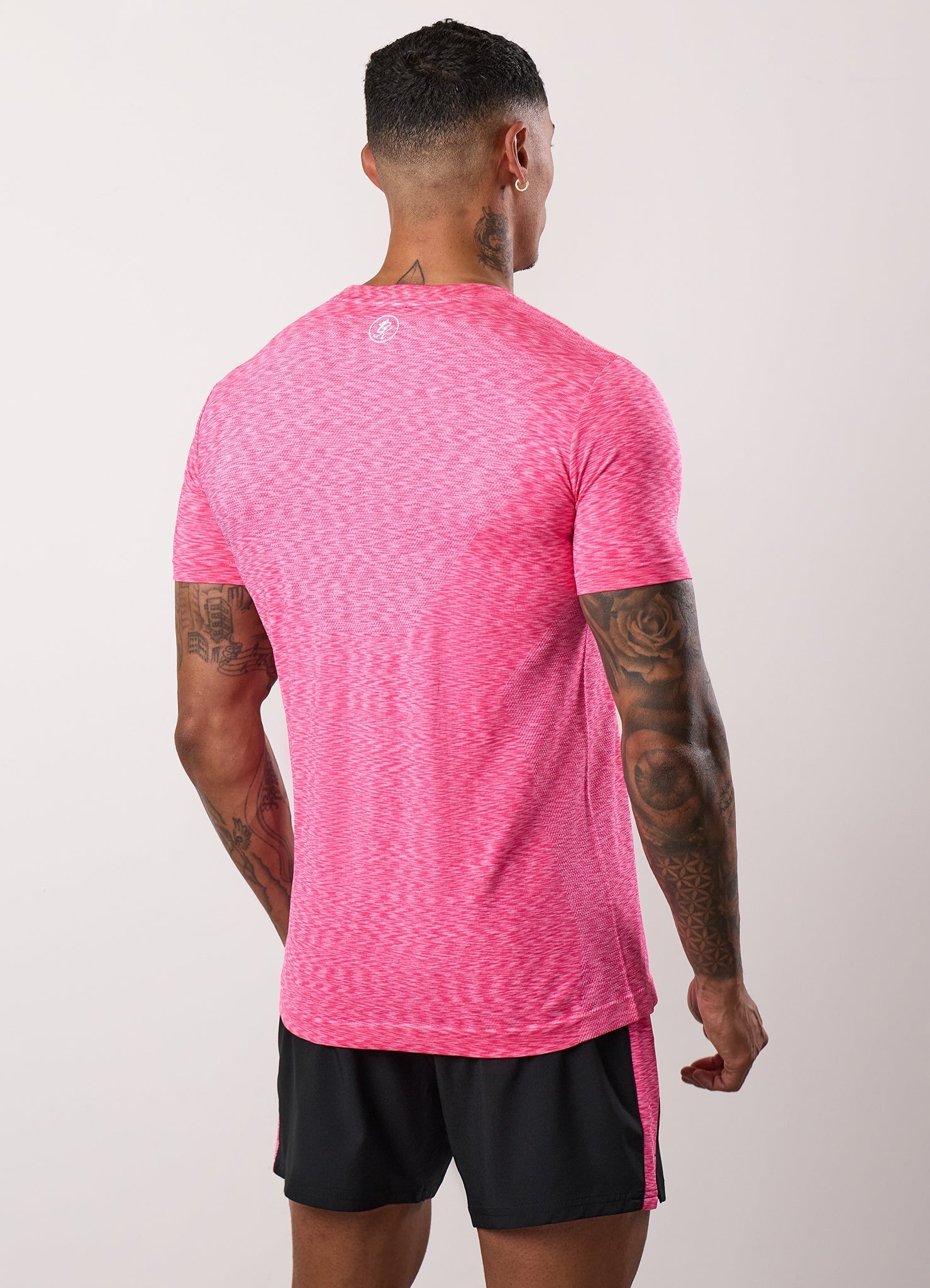 Gym King Energy Seamless Space Dye Tee - Hot Pink Multi