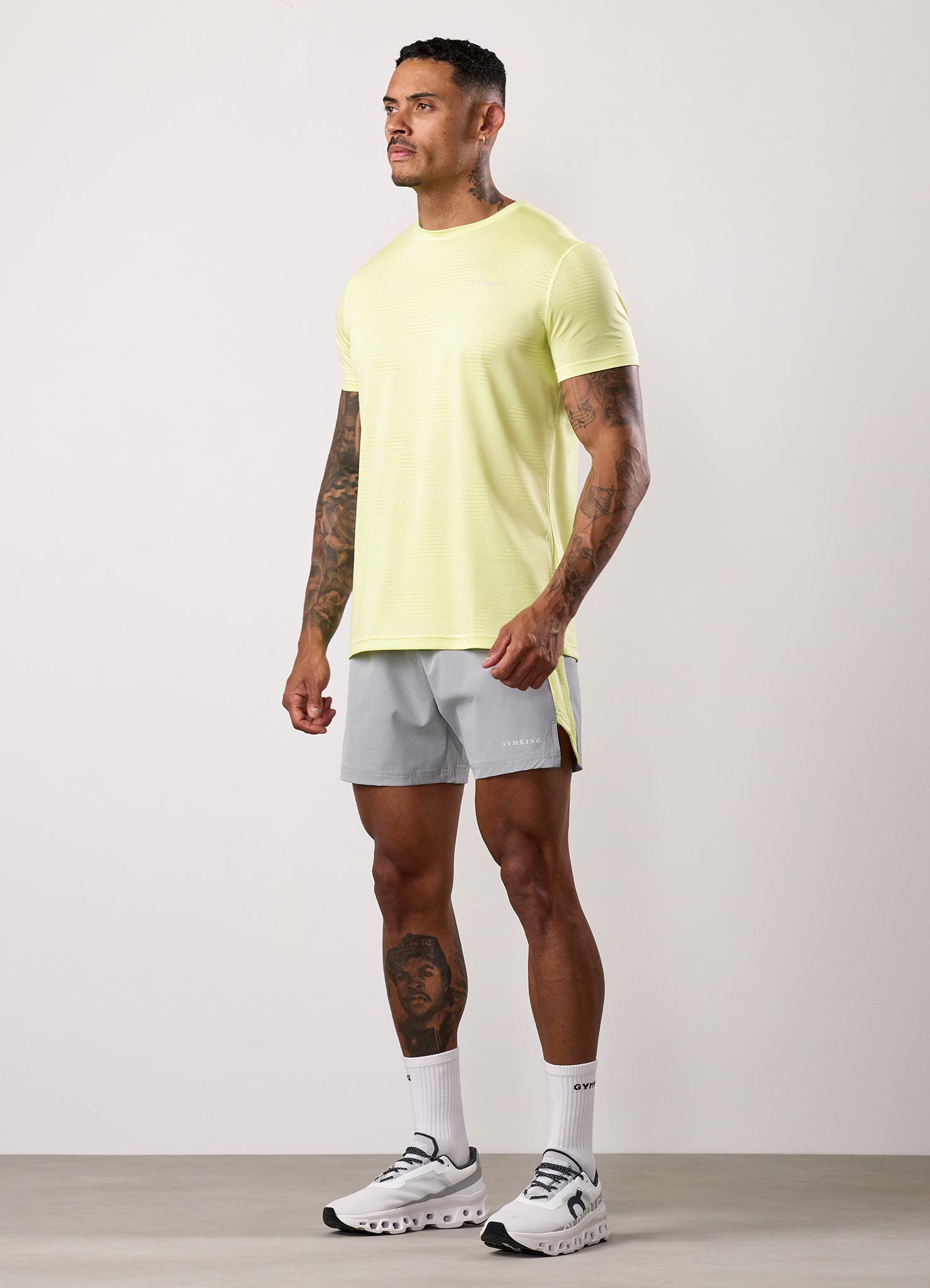 Gym King Geometric Knit Tee - Limelight